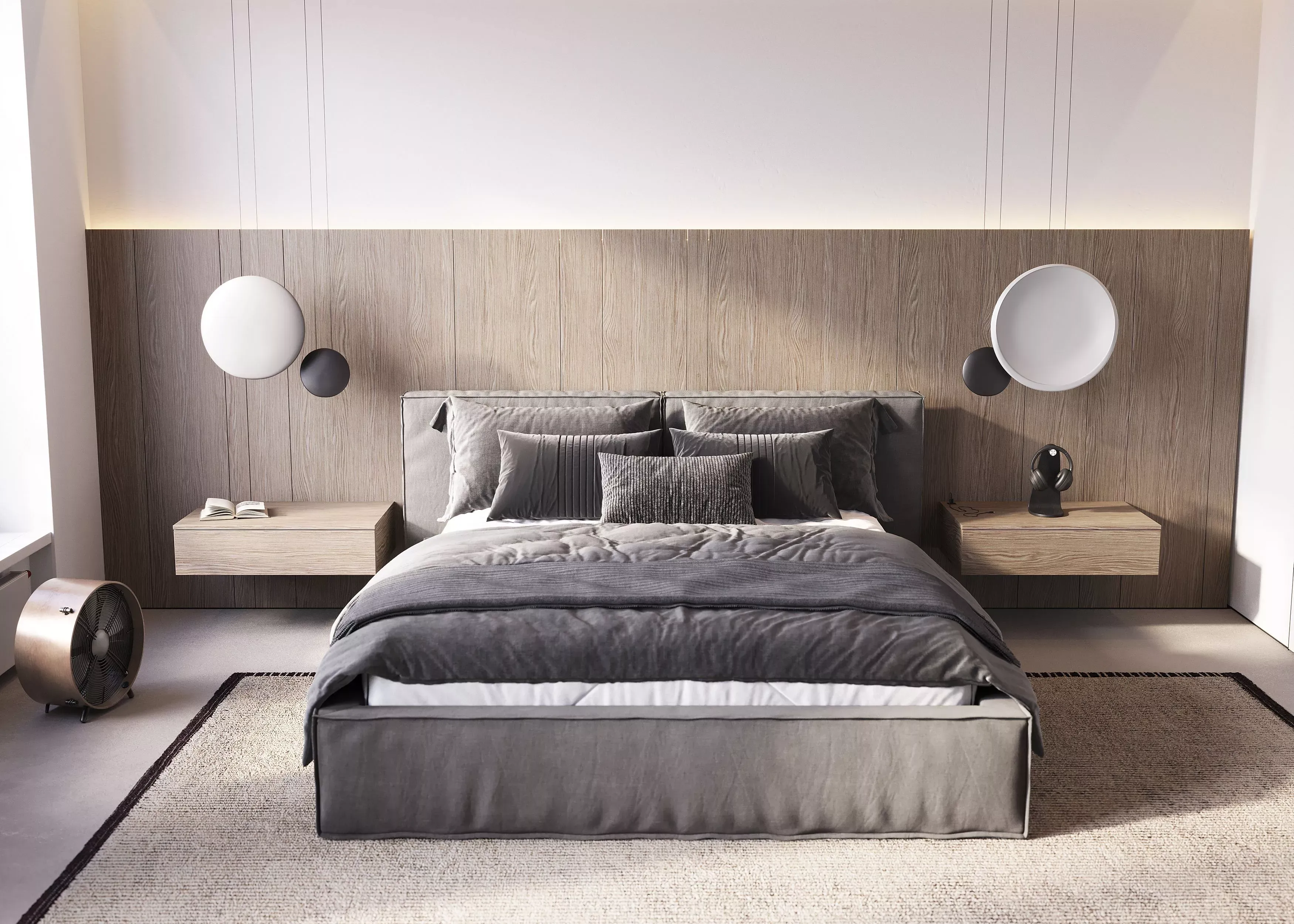 Спальня с кроватью UOMO (арт. bdr108), мебель на заказ MrDoors