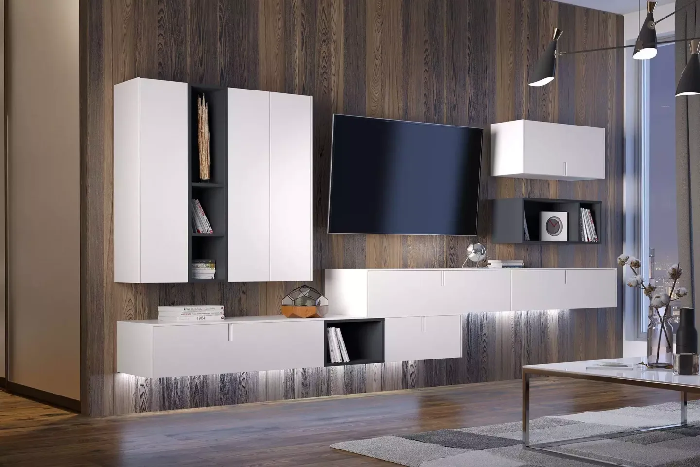 полки в гостиную на стену к телевизору