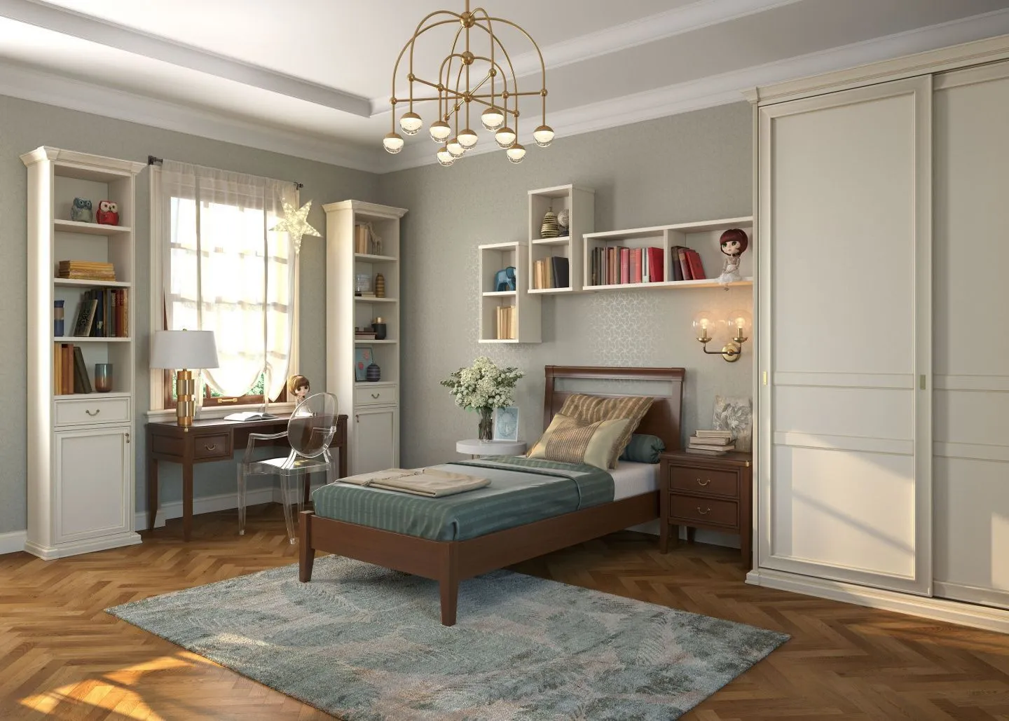 детская комната, дизайн классика
