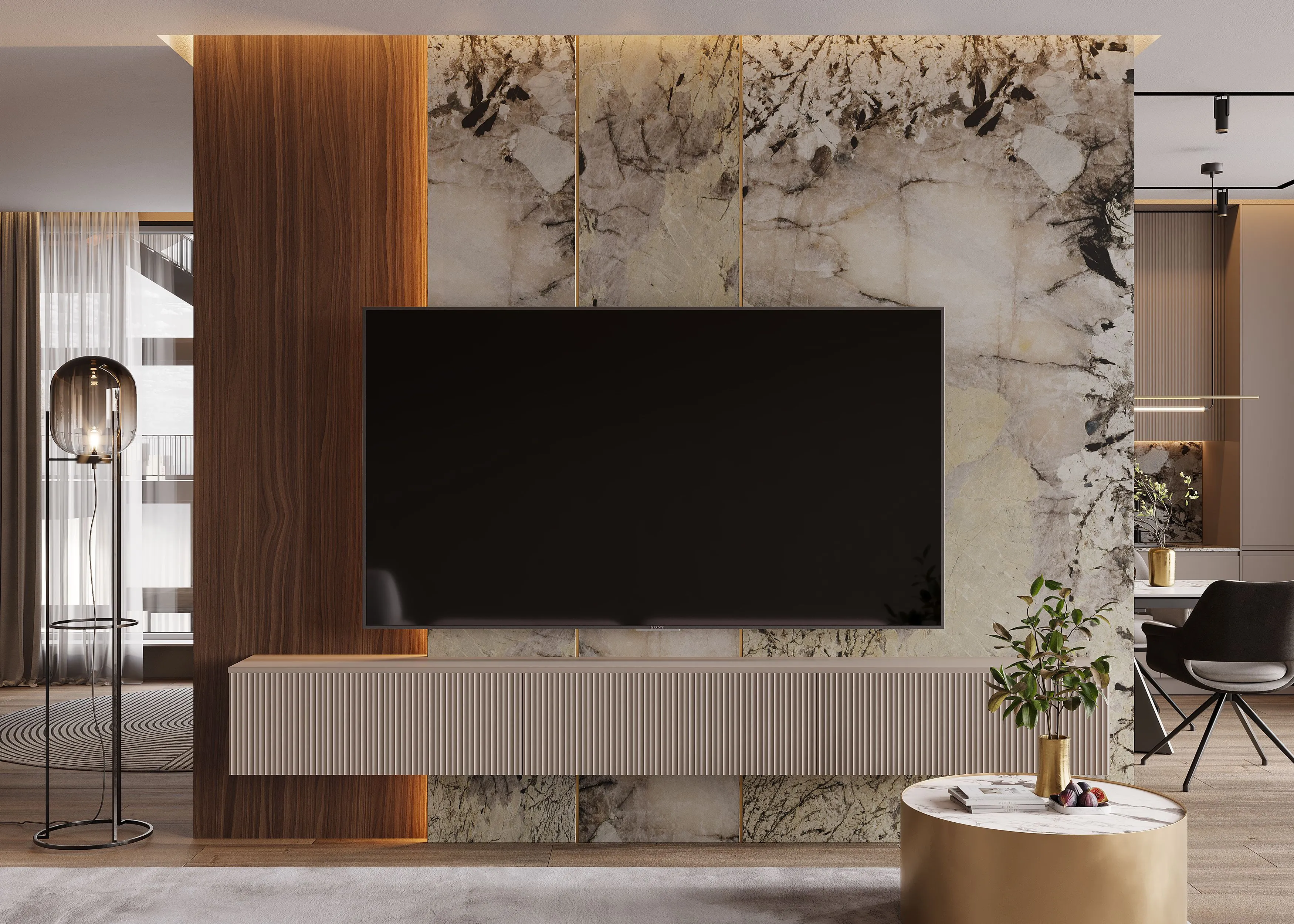 Гостиная, коллекция "Метрополитан" (арт. Lvr308), мебель на заказ MrDoors