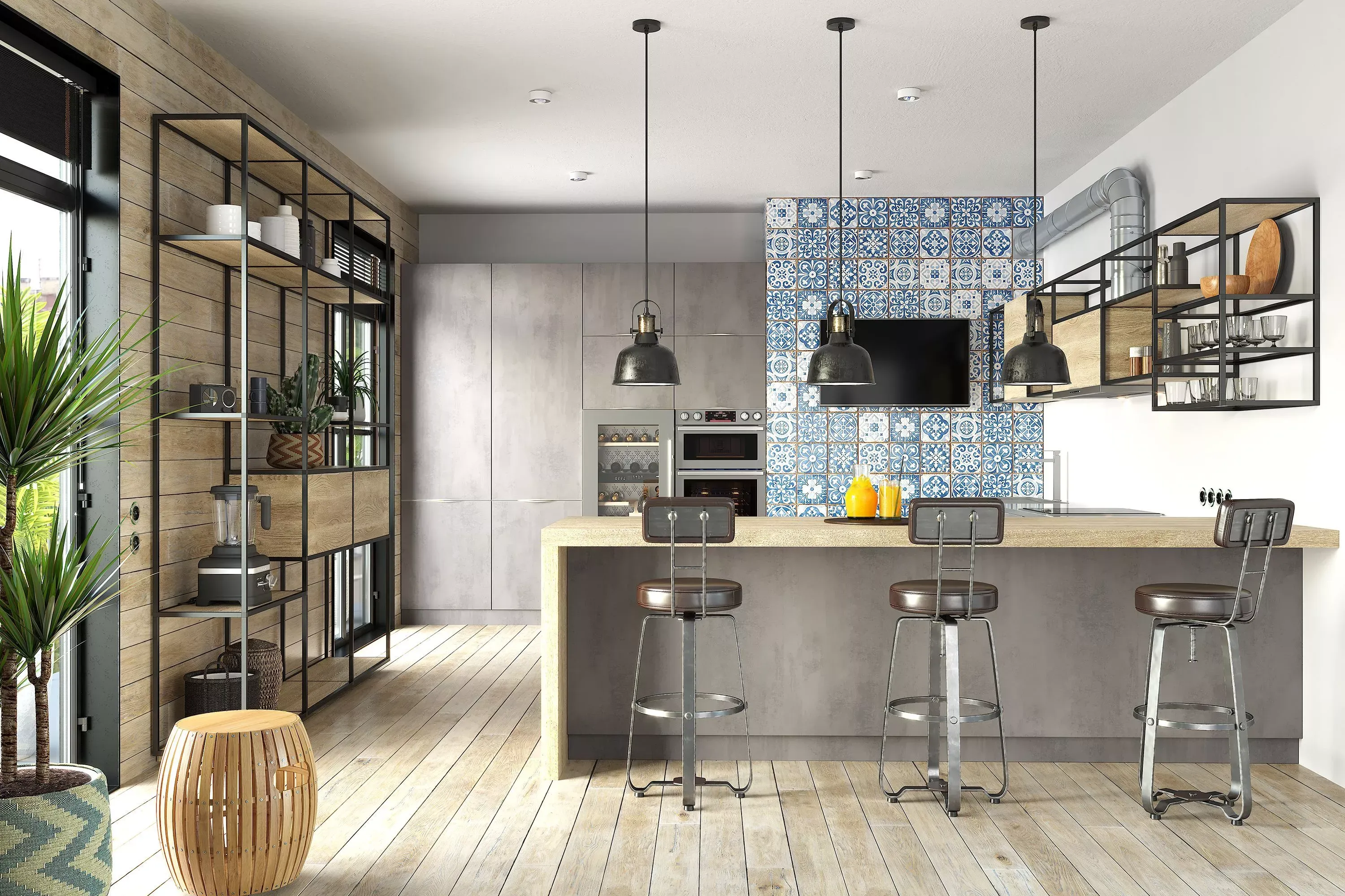 Кухня со стеллажной системой &laquo;Кадро&raquo; (арт. 302)