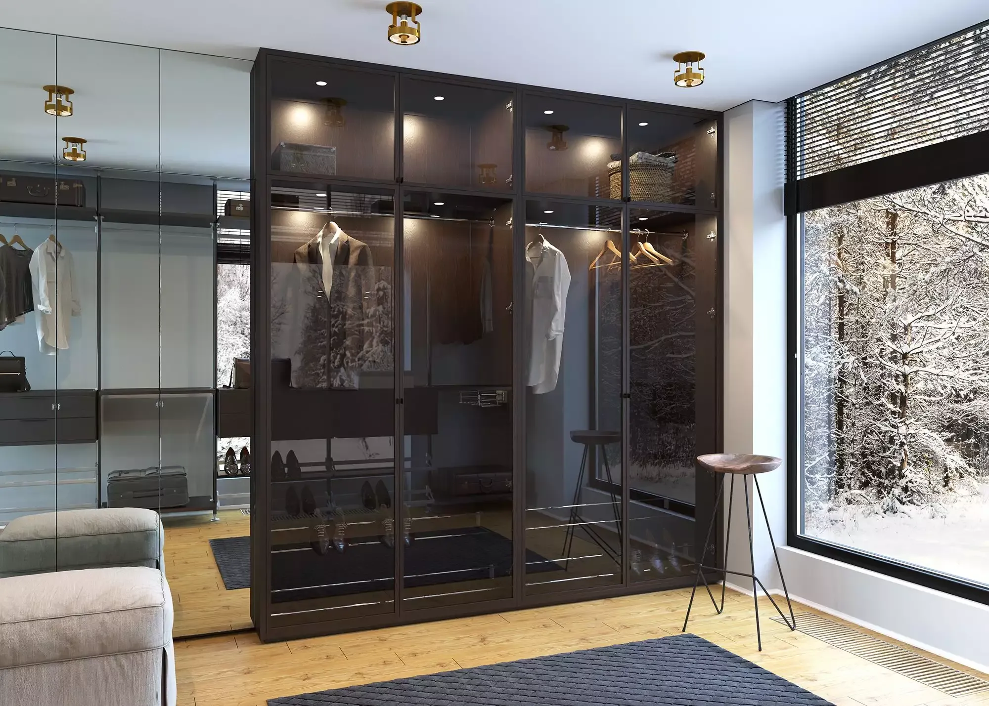 шкаф в гардеробной комнате