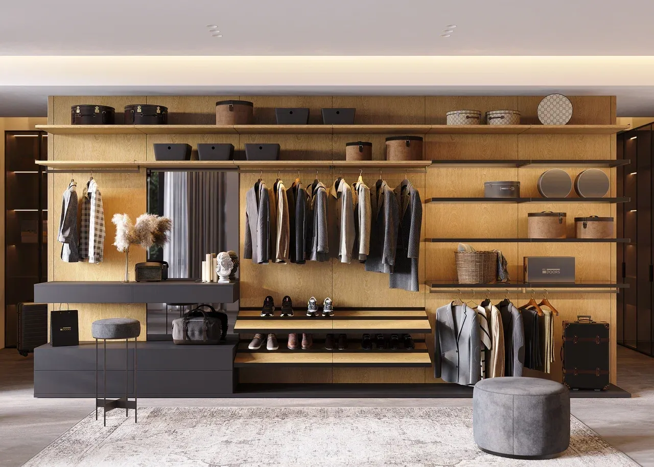 Гардеробная, коллекция VERTIKO (арт. Wr073), мебель на заказ MrDoors