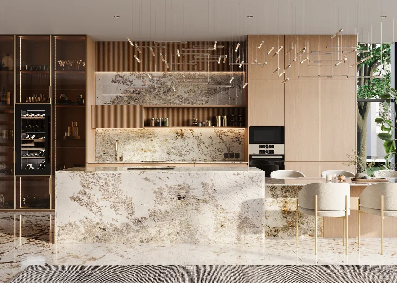 Кухня в стиле модерн со столешницей из гранита (арт. Kit469), мебель на заказ MrDoors