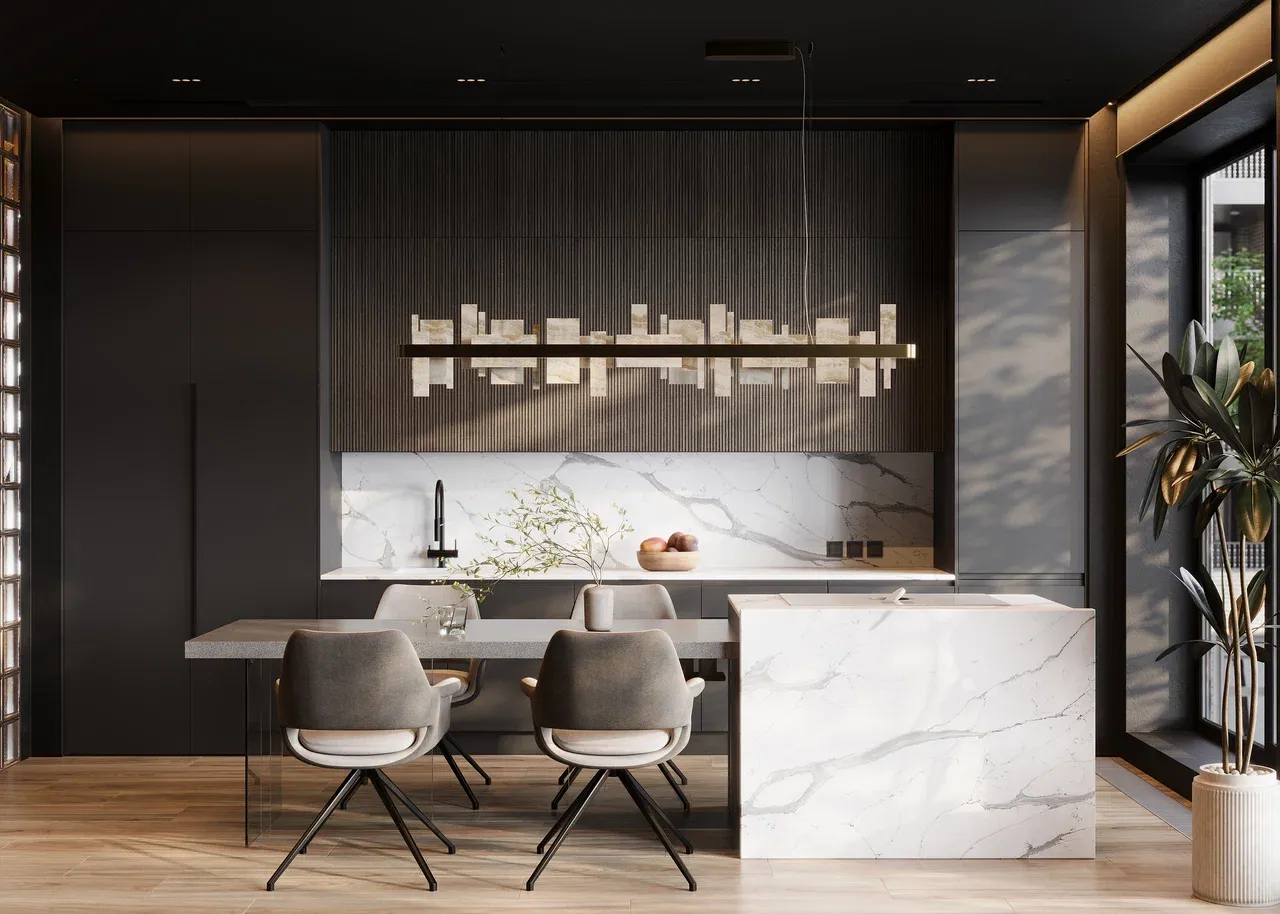 Кухня с островом в стиле модерн (арт. Kit432), мебель на заказ MrDoors