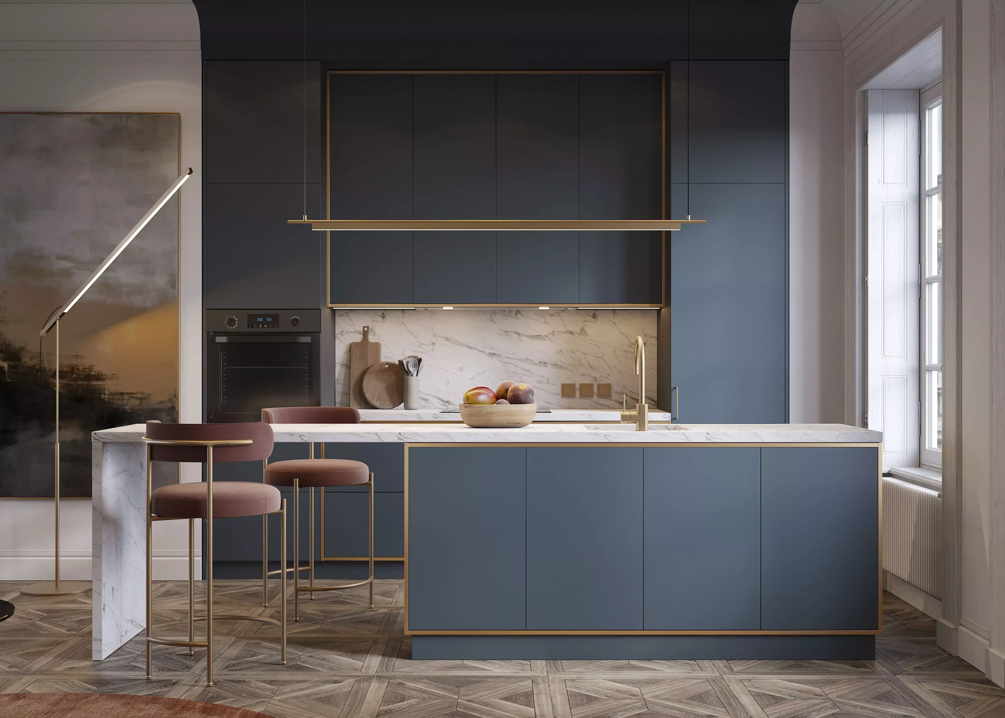 Кухня темная матовая (арт. 277), мебель на заказ MrDoors