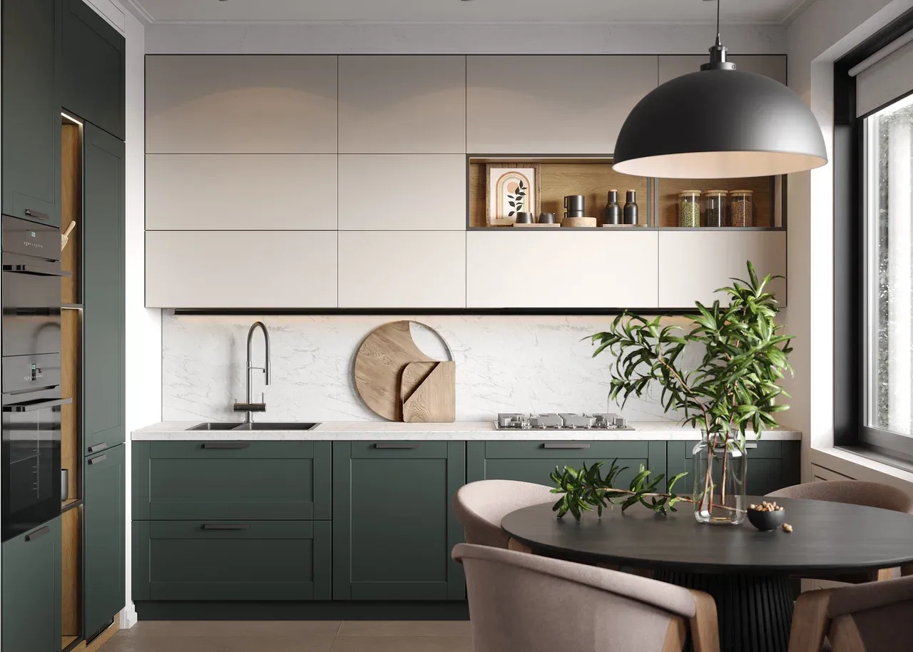 Матовая кухня со вставками 