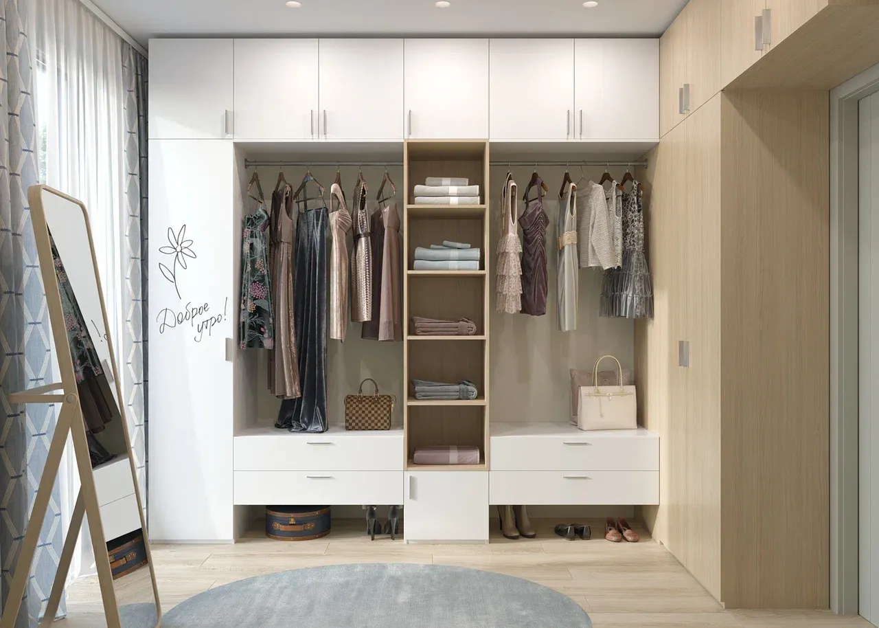 Гардеробная, коллекция Метрополитан (арт. wr065), мебель на заказ MrDoors