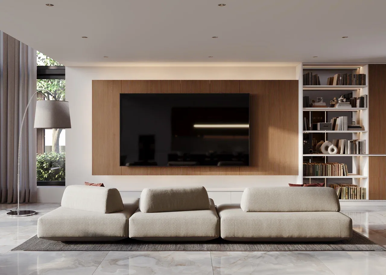 Гостиная в светлых тонах в стиле модерн (арт. Lvr294), мебель на заказ MrDoors