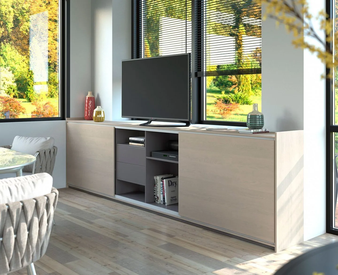 современная тумба под телевизор в гостиную