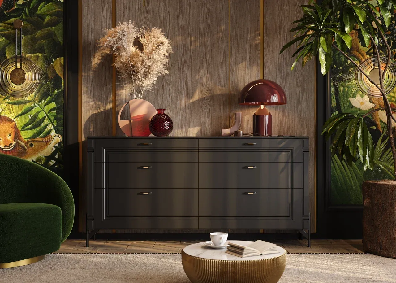 Комод с фасадами Кьяро F и ножками Trend (арт. Smf019), мебель на заказ MrDoors