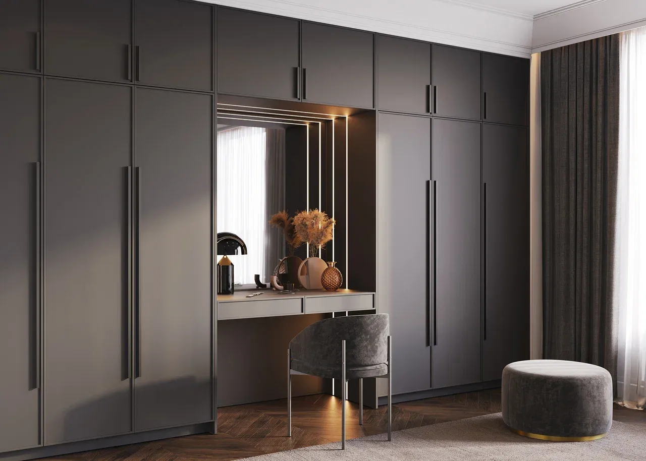 Шкаф распашной в стиле фьюжн (арт. Sd111), мебель на заказ MrDoors