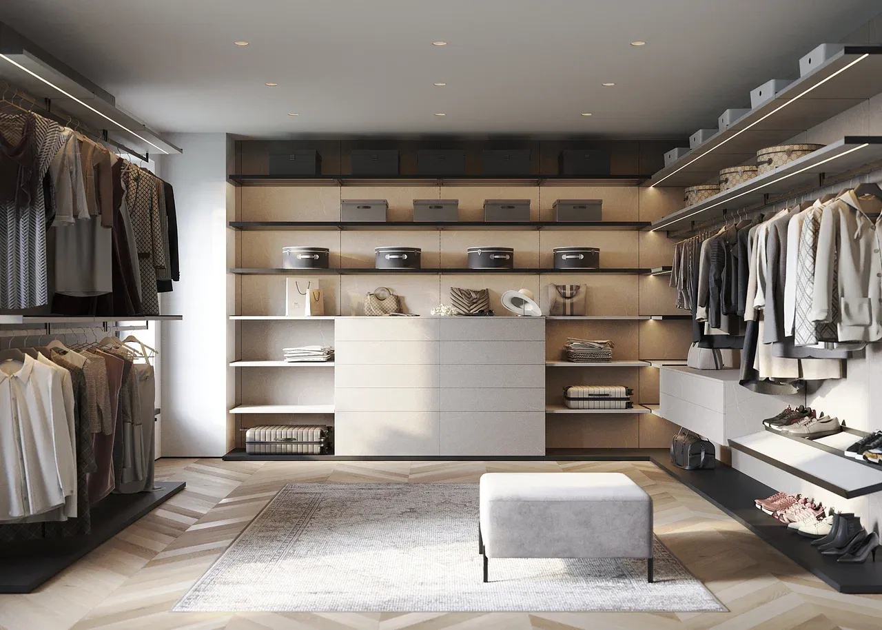 Гардеробная, коллекция VERTIKO (арт. Wr074), мебель на заказ MrDoors