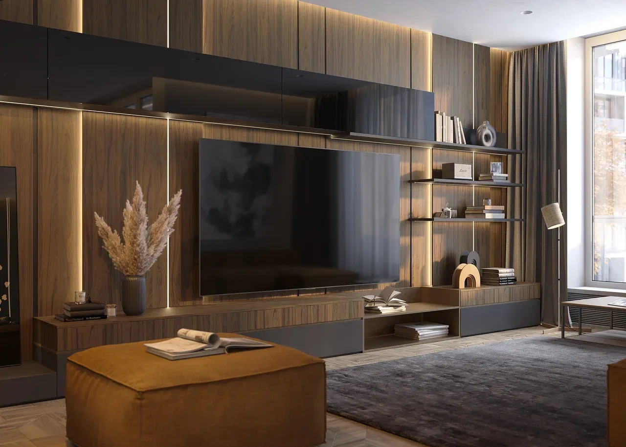 Гостиная темная в стиле модерн (арт. Lvr255), мебель на заказ MrDoors