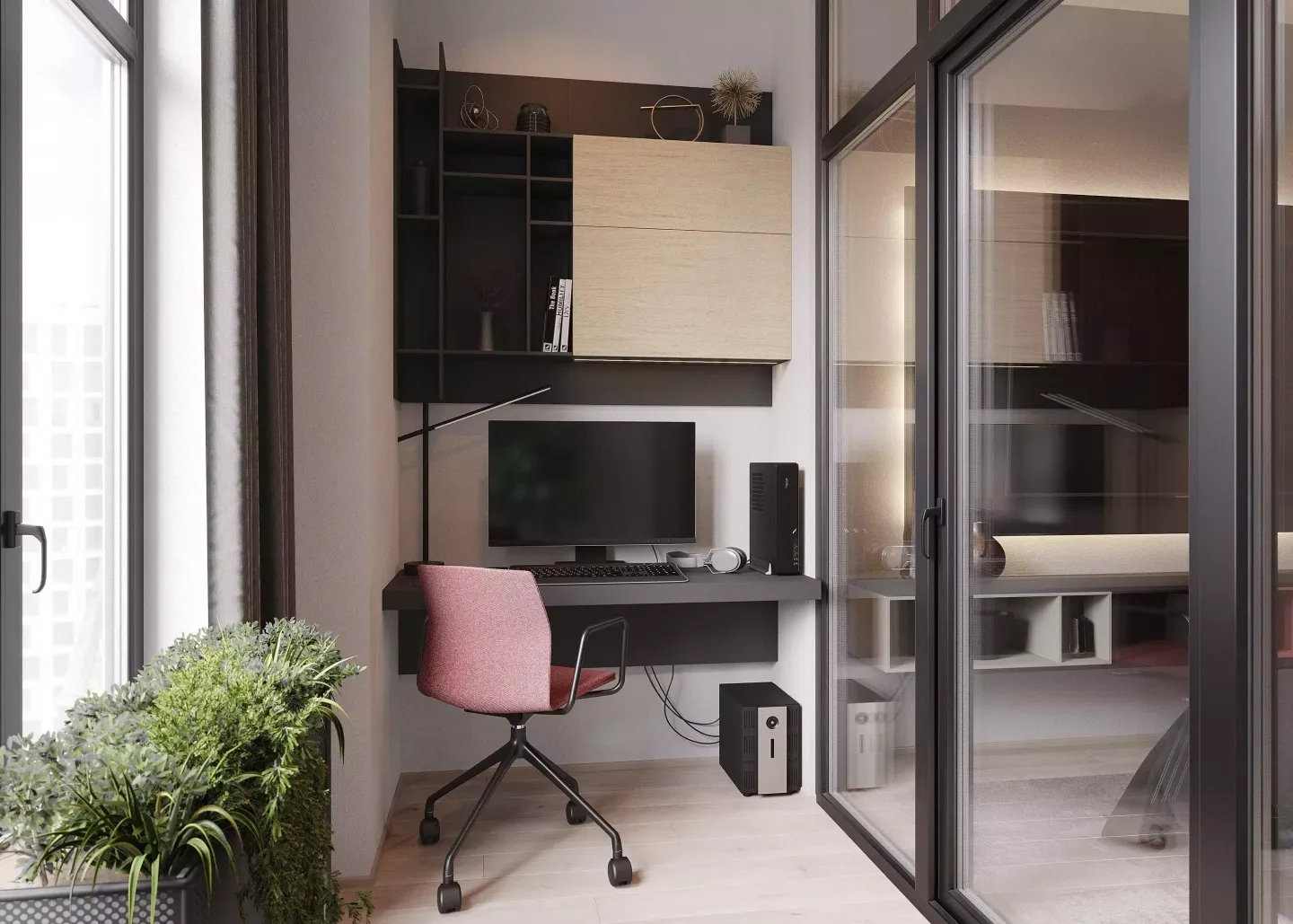 Фото небольшого домашнего кабинета, мебель на заказ MrDoors