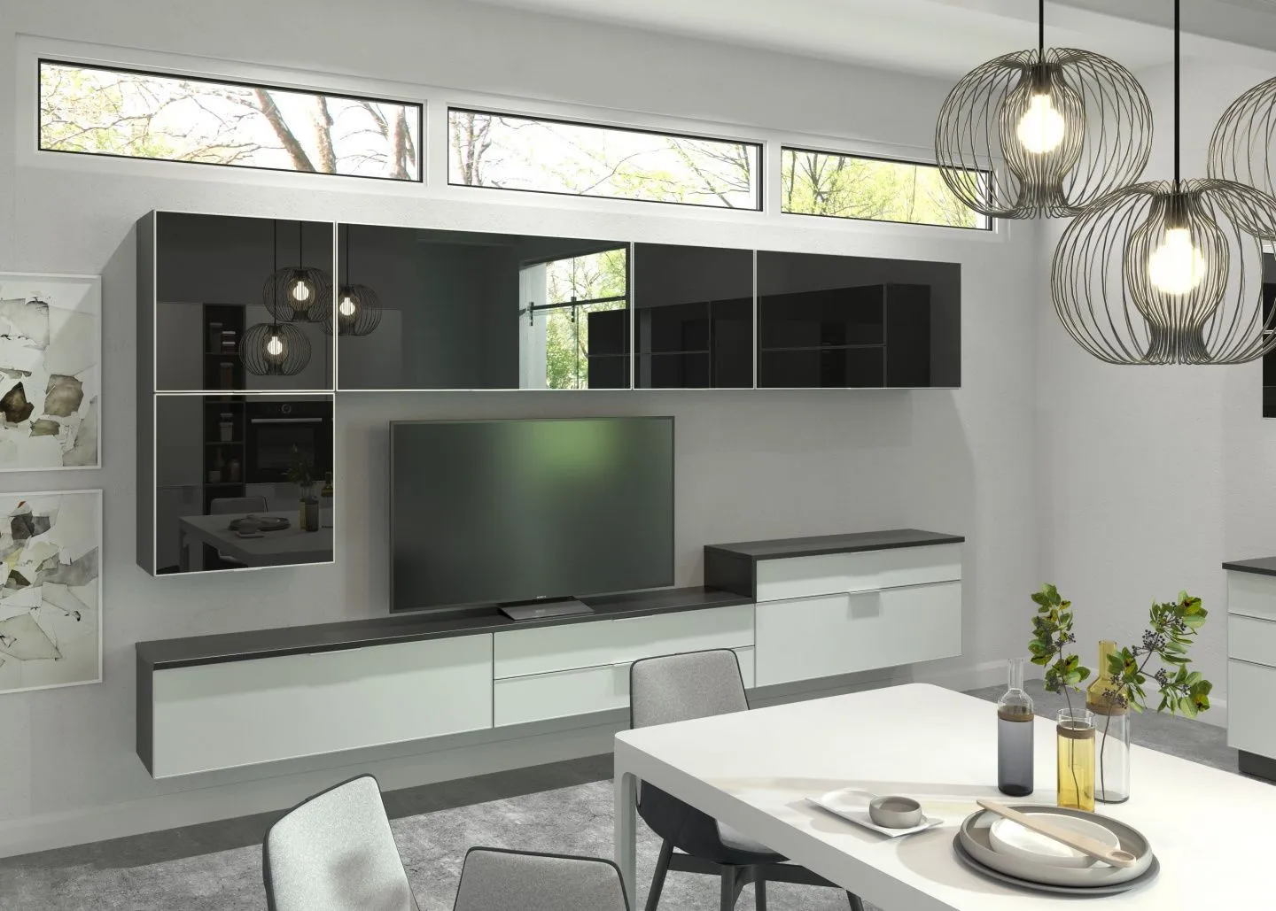 кухня столовая гостиная, дизайн интерьер