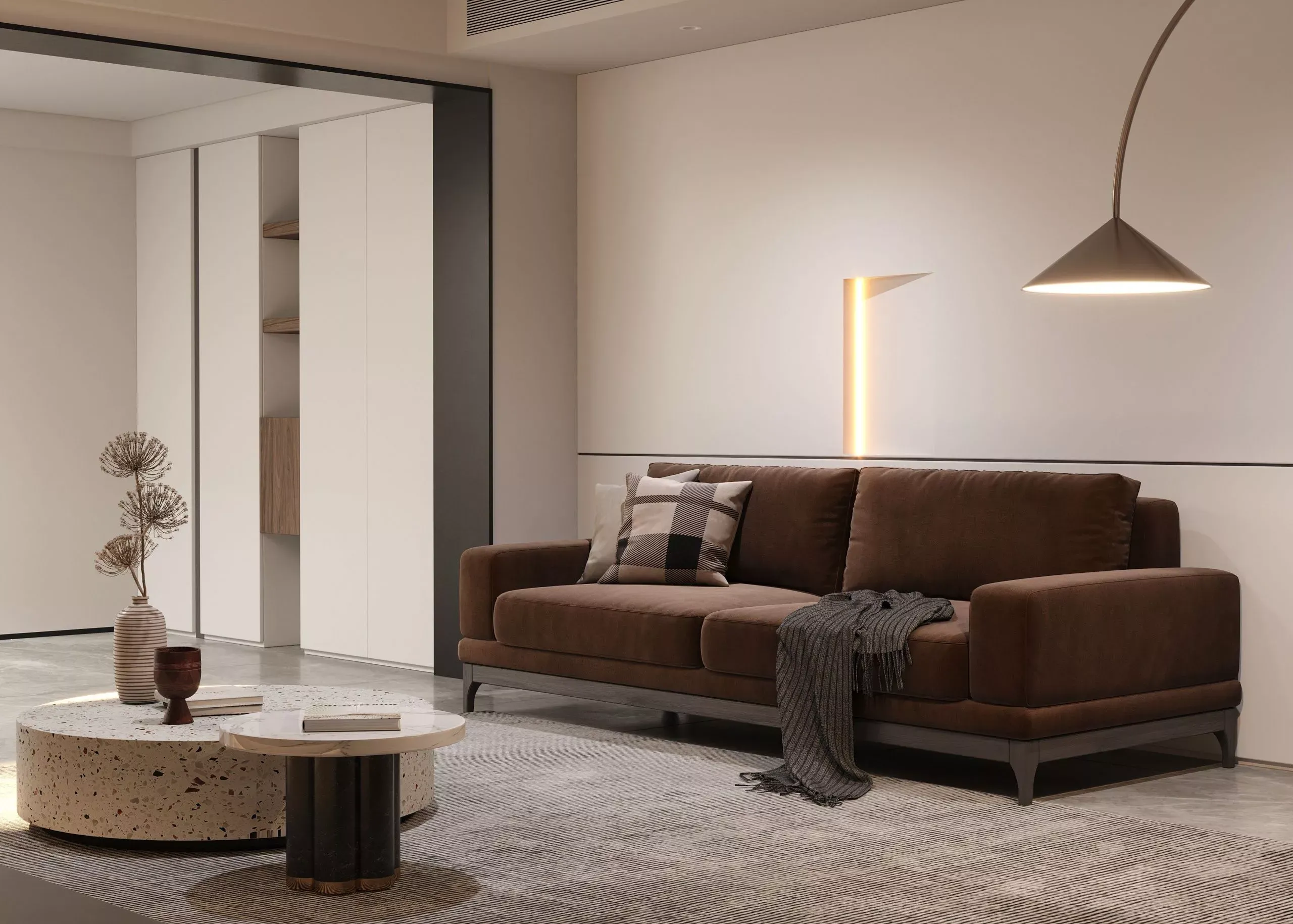 Диван Manhattan, коричневый (арт. Sof064), мебель на заказ MrDoors