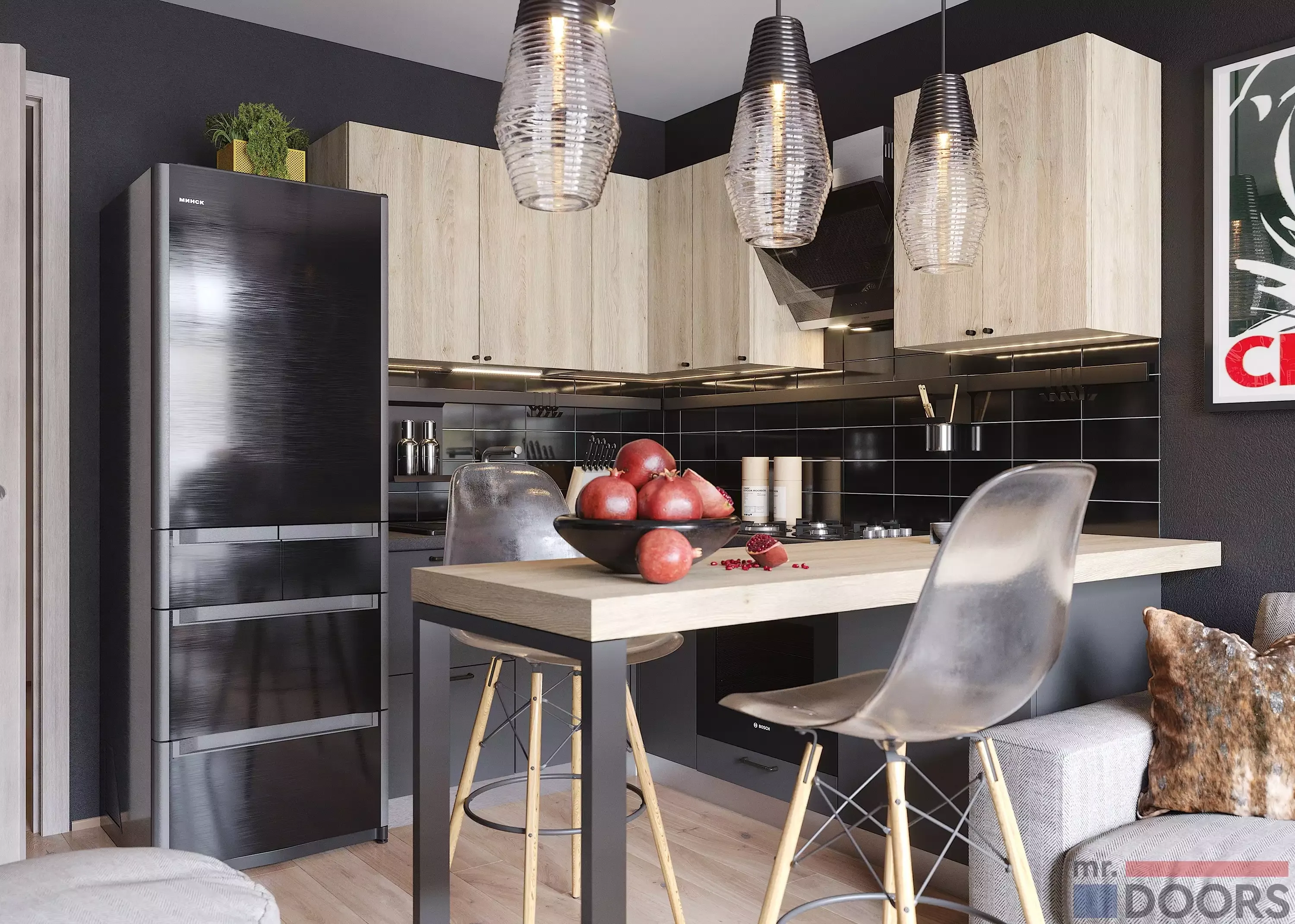 Кухня, коллекция "Метрополитан" (арт. 166), мебель на заказ MrDoors