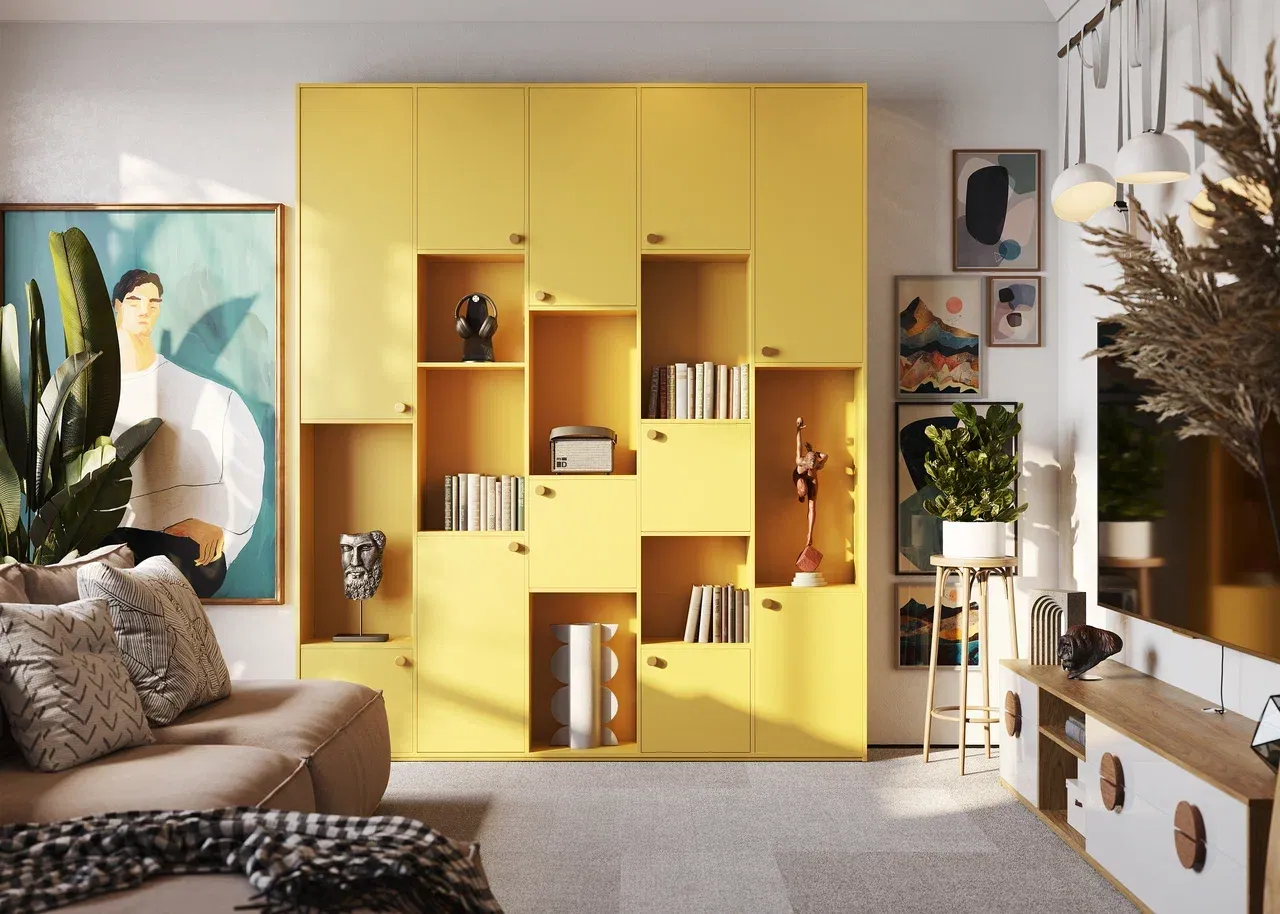 Гостиная в стиле сканди (арт. Lvr256), мебель на заказ MrDoors