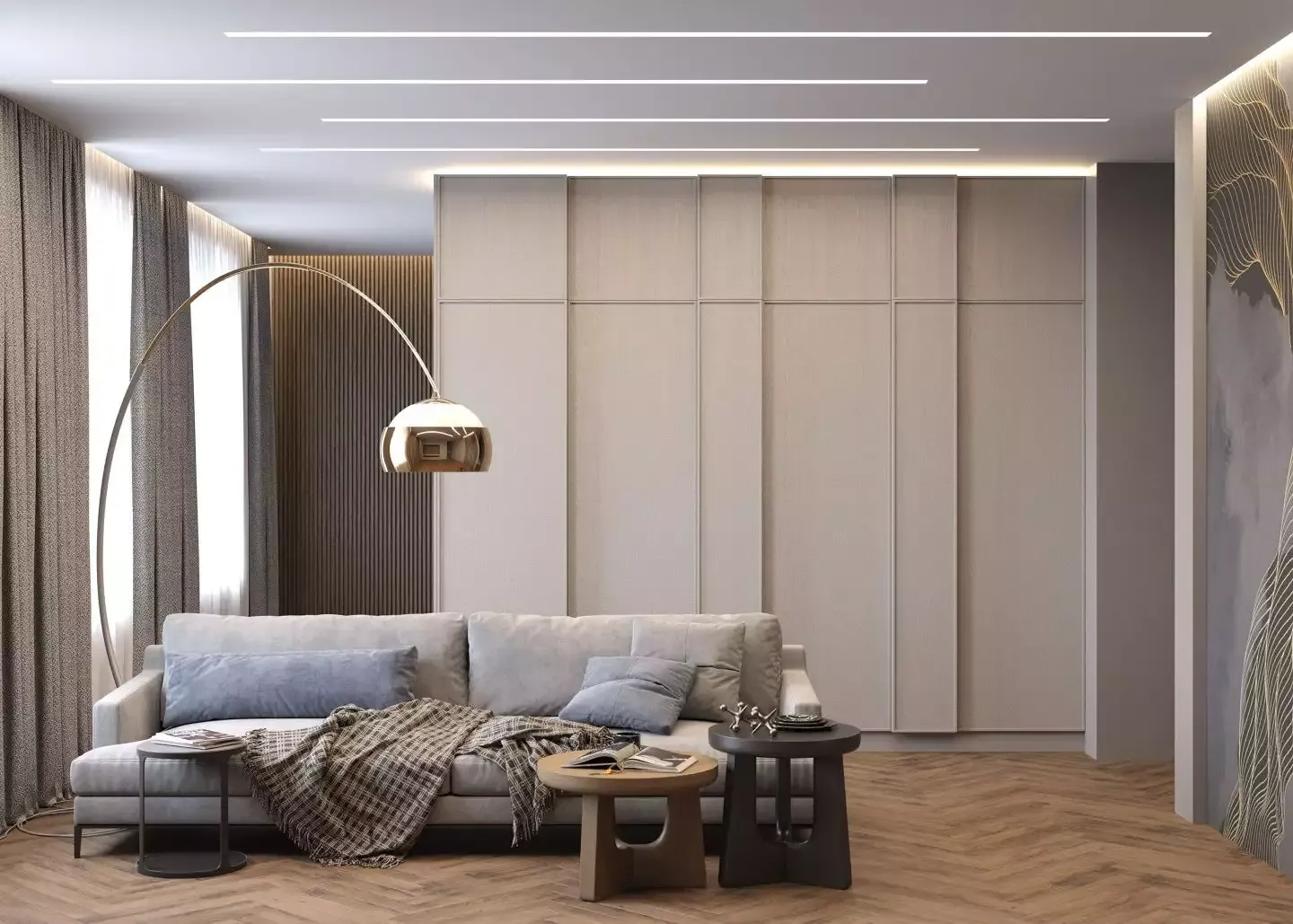 универсальный шкаф для зонирования пространства, мебель на заказ MrDoors