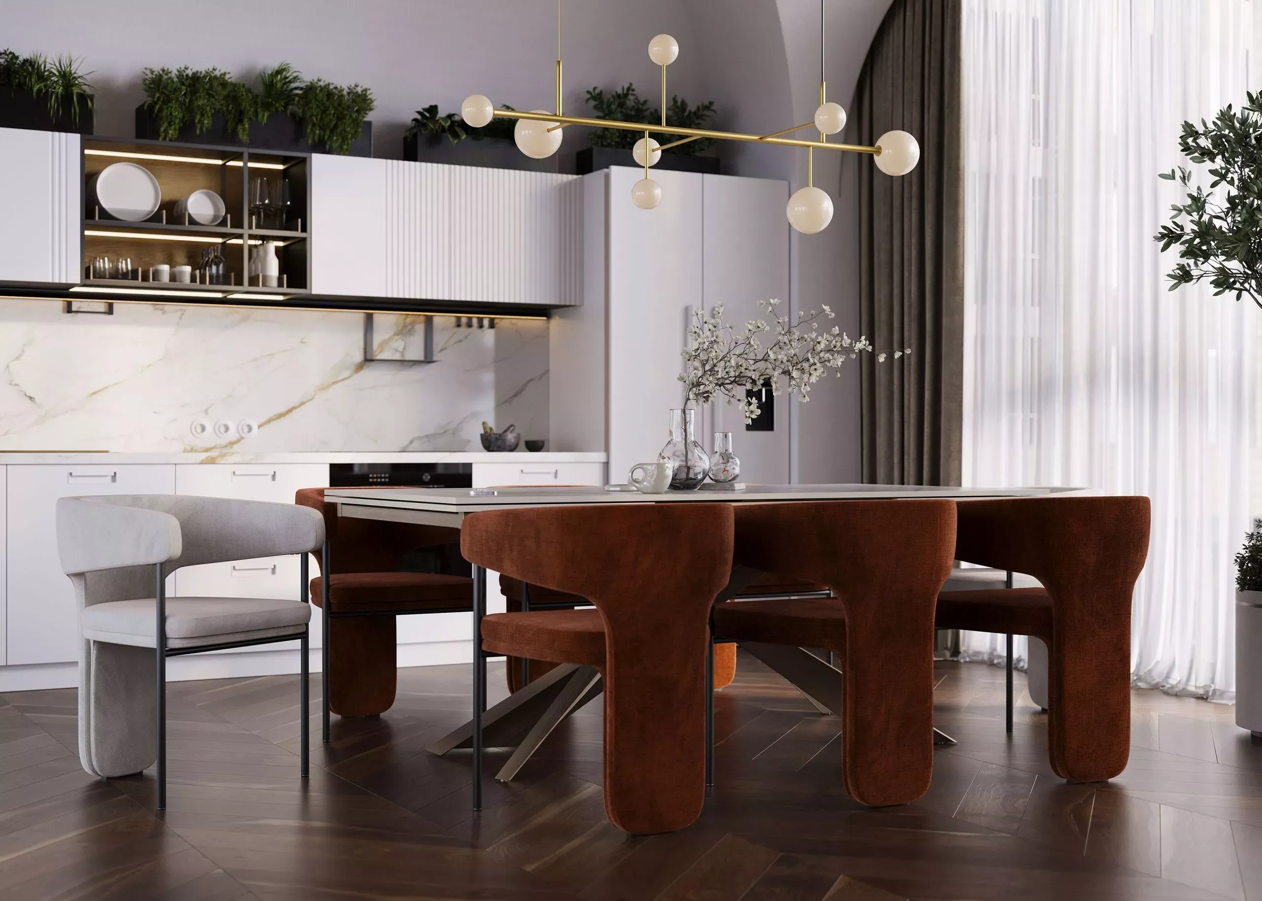 Стул Trio, оранжевый (арт. Cuf020), мебель на заказ MrDoors