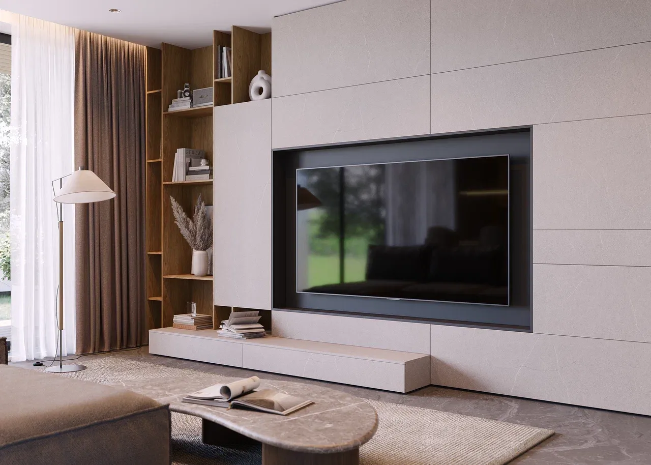 Гостиная светлая в стиле модерн (арт. Lvr254), мебель на заказ MrDoors