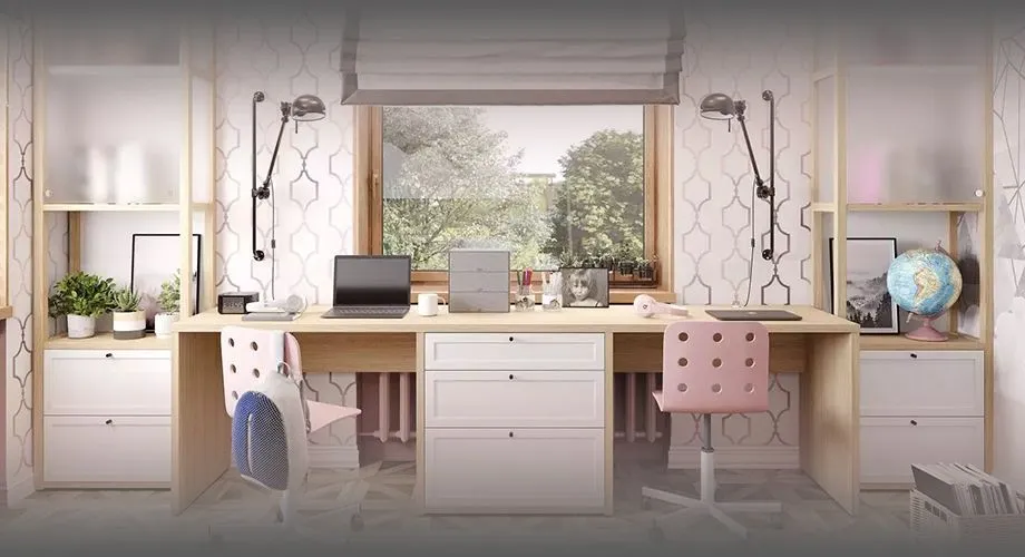 Детская комната для двоих детей. Зонирование и планировка