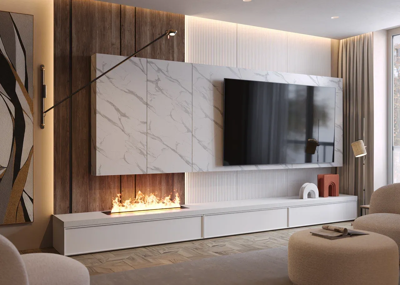 Гостиная в светлых тонах (арт. Lvr270), мебель на заказ MrDoors