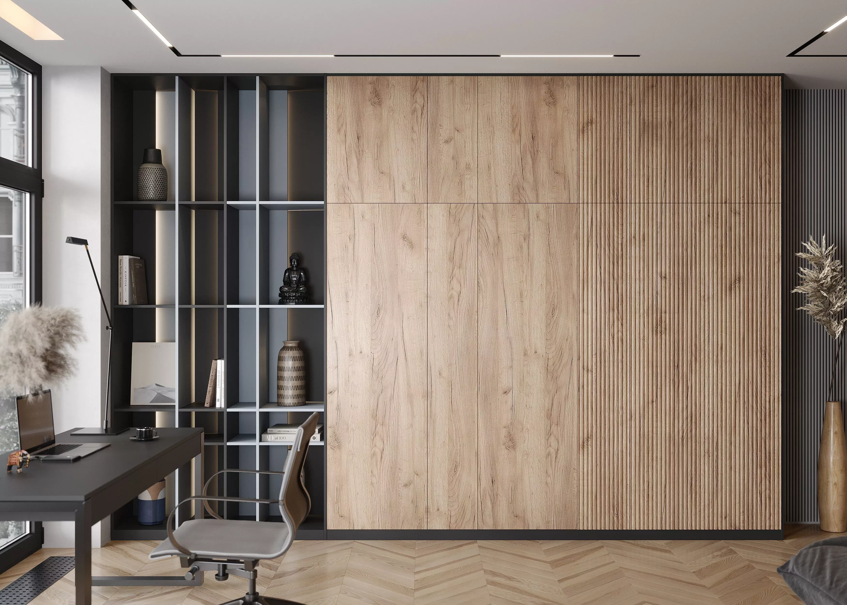 Шкаф-стеллаж, коллекция "Suntory-M" (арт. Sd077), мебель на заказ MrDoors