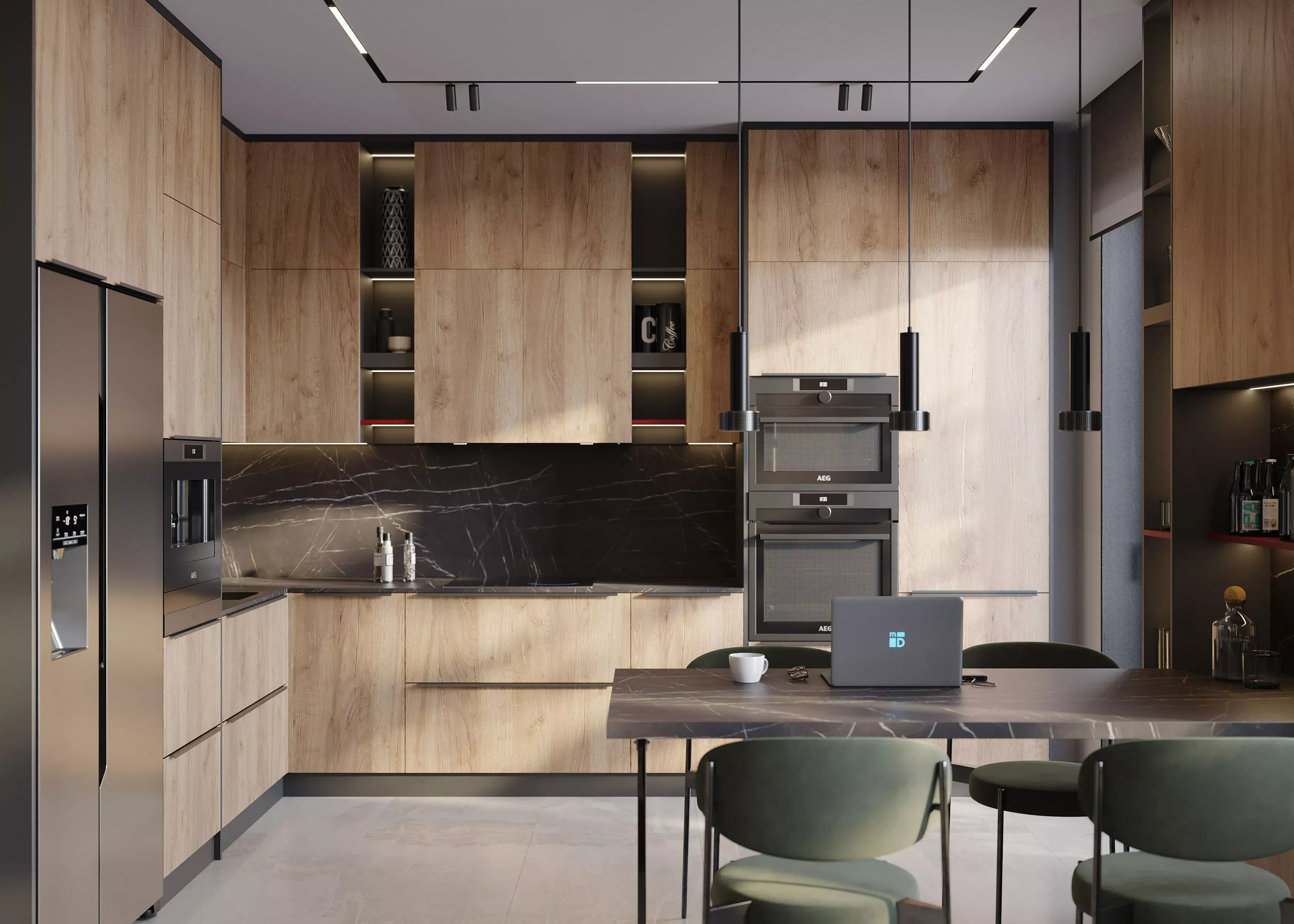 Кухня с фасадами под дерево (арт. 270)