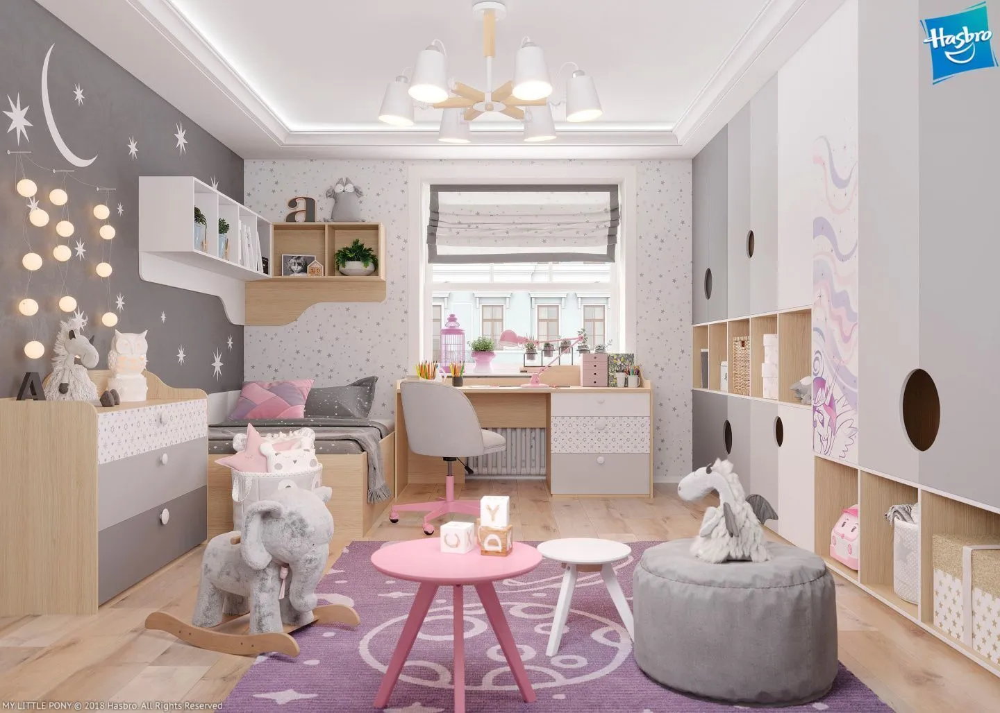 Детская "MyMeRu" в стилистике м/ф "My Little Pony" (арт. 052), мебель на заказ MrDoors