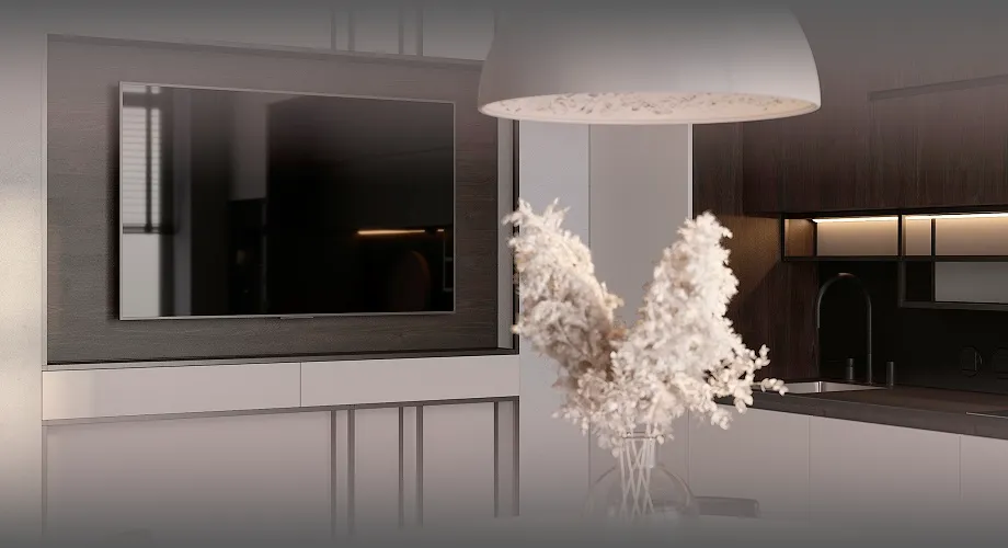 Как повесить телевизор на кухне