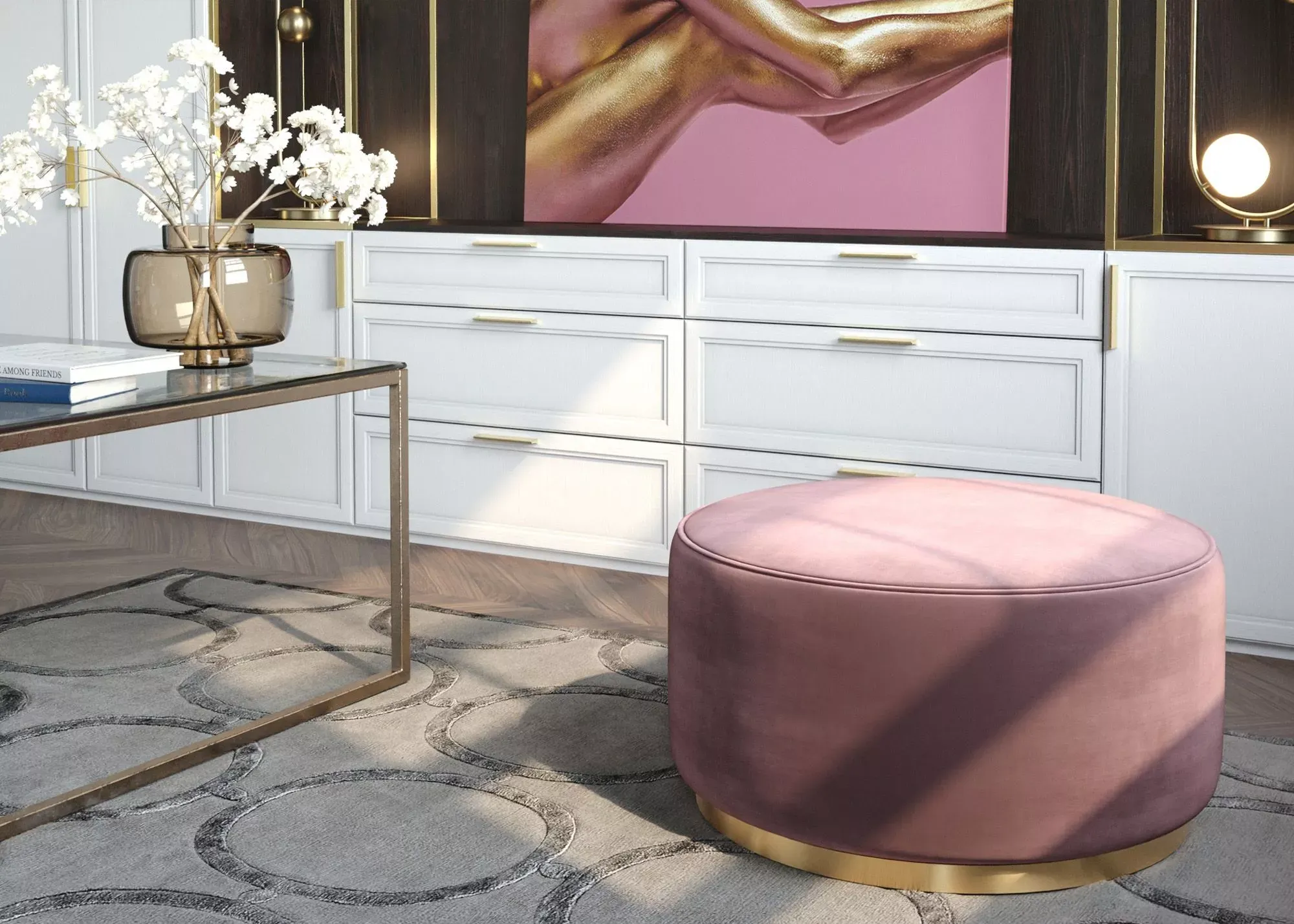 Пуф Ponte круглый на подиуме (арт. bdr32)