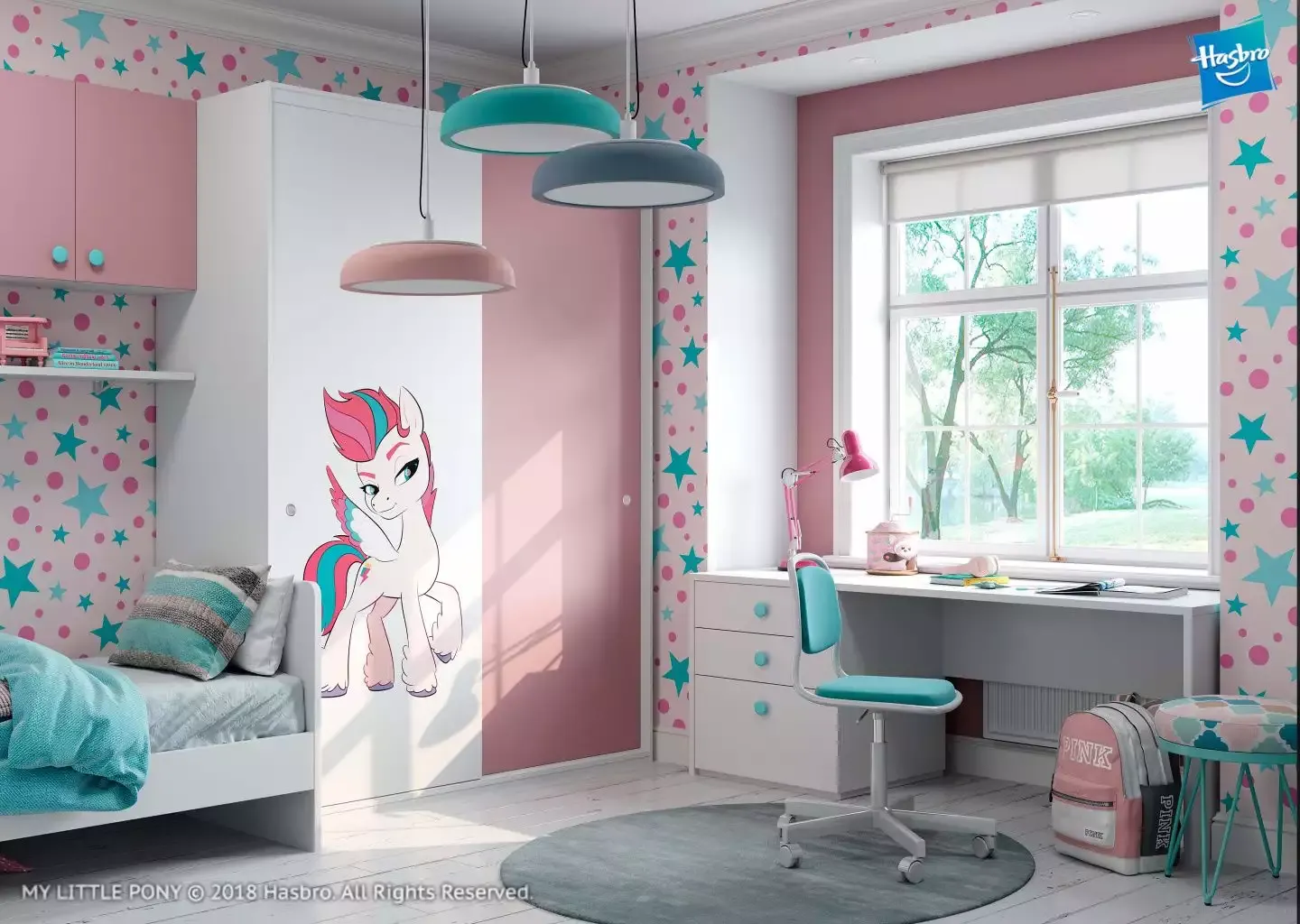 Детская "MyMeRu" в стилистике м/ф "My Little Pony" (арт. 129), мебель на заказ MrDoors