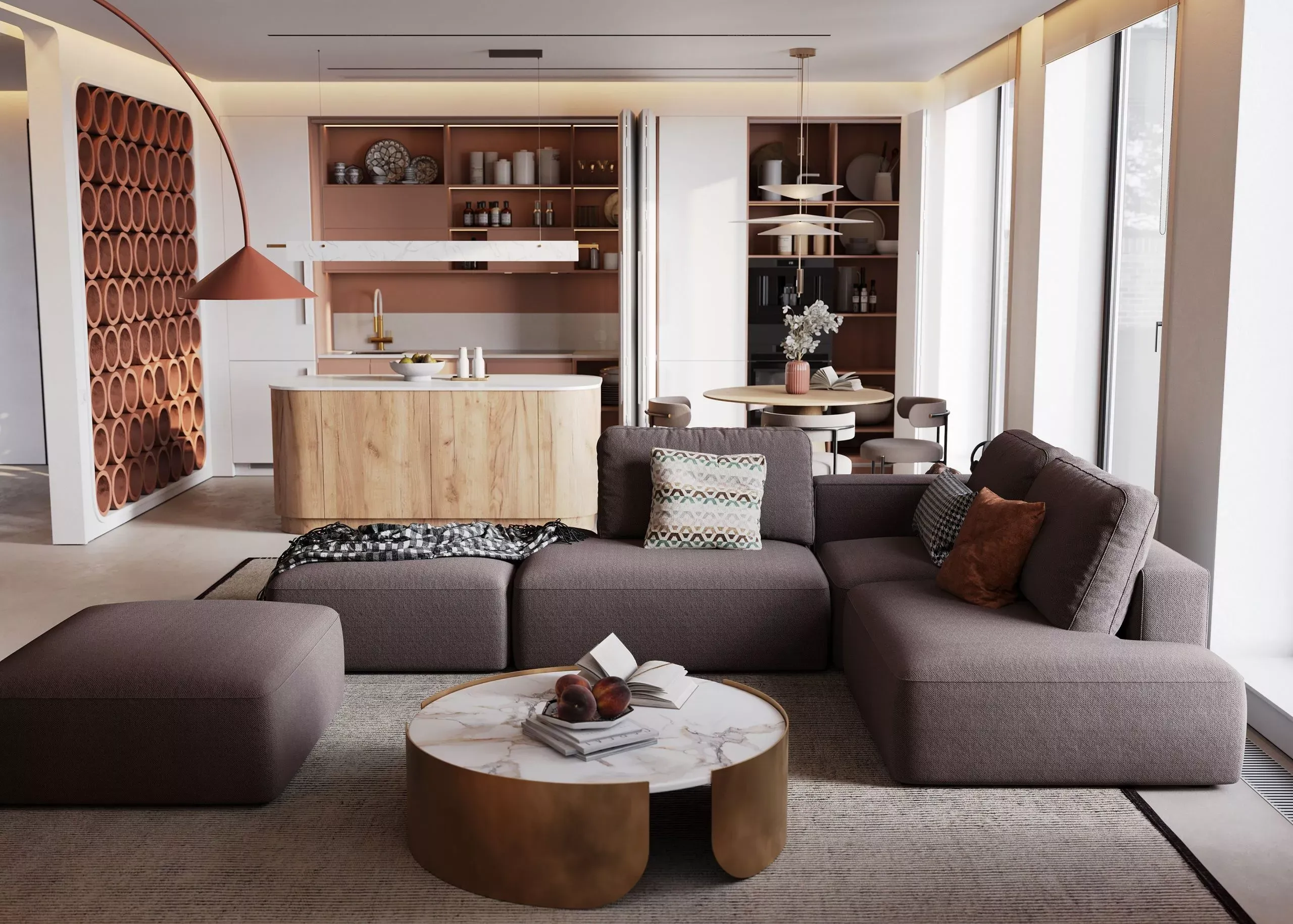 Диван Riflesso, серый (арт. Sof043), мебель на заказ MrDoors