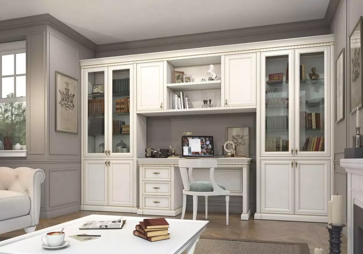 классический домашний кабинет