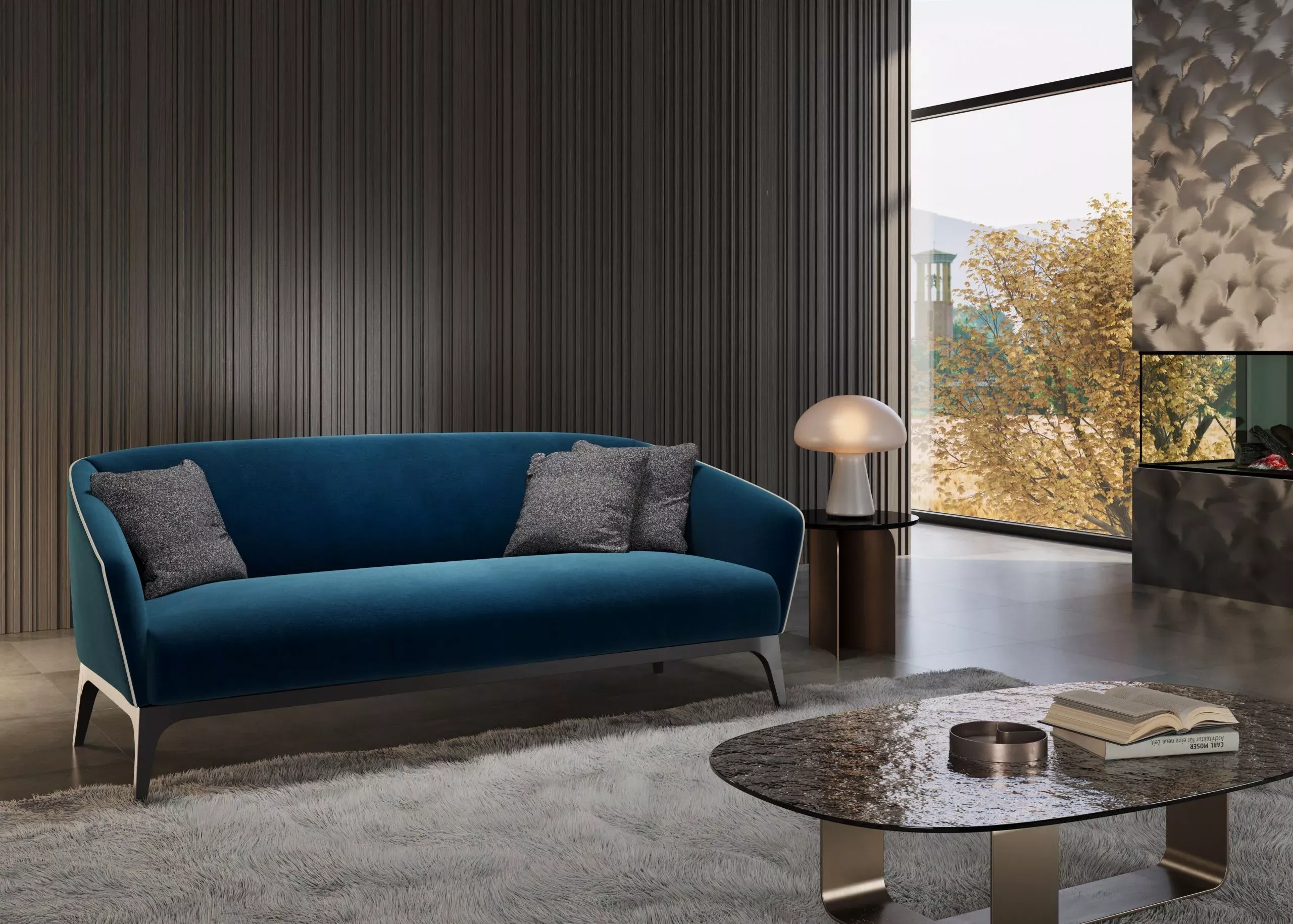 Диван Notti, синий (арт. Sof056), мебель на заказ MrDoors