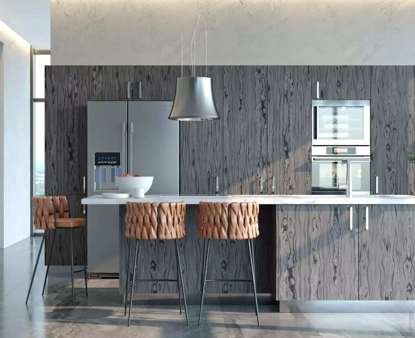 Фото интерьера небольшой современной кухни, мебель на заказ MrDoors