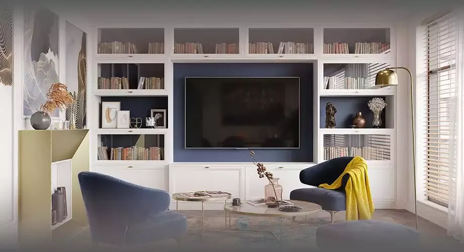 Белая мебель в интерьере гостиной