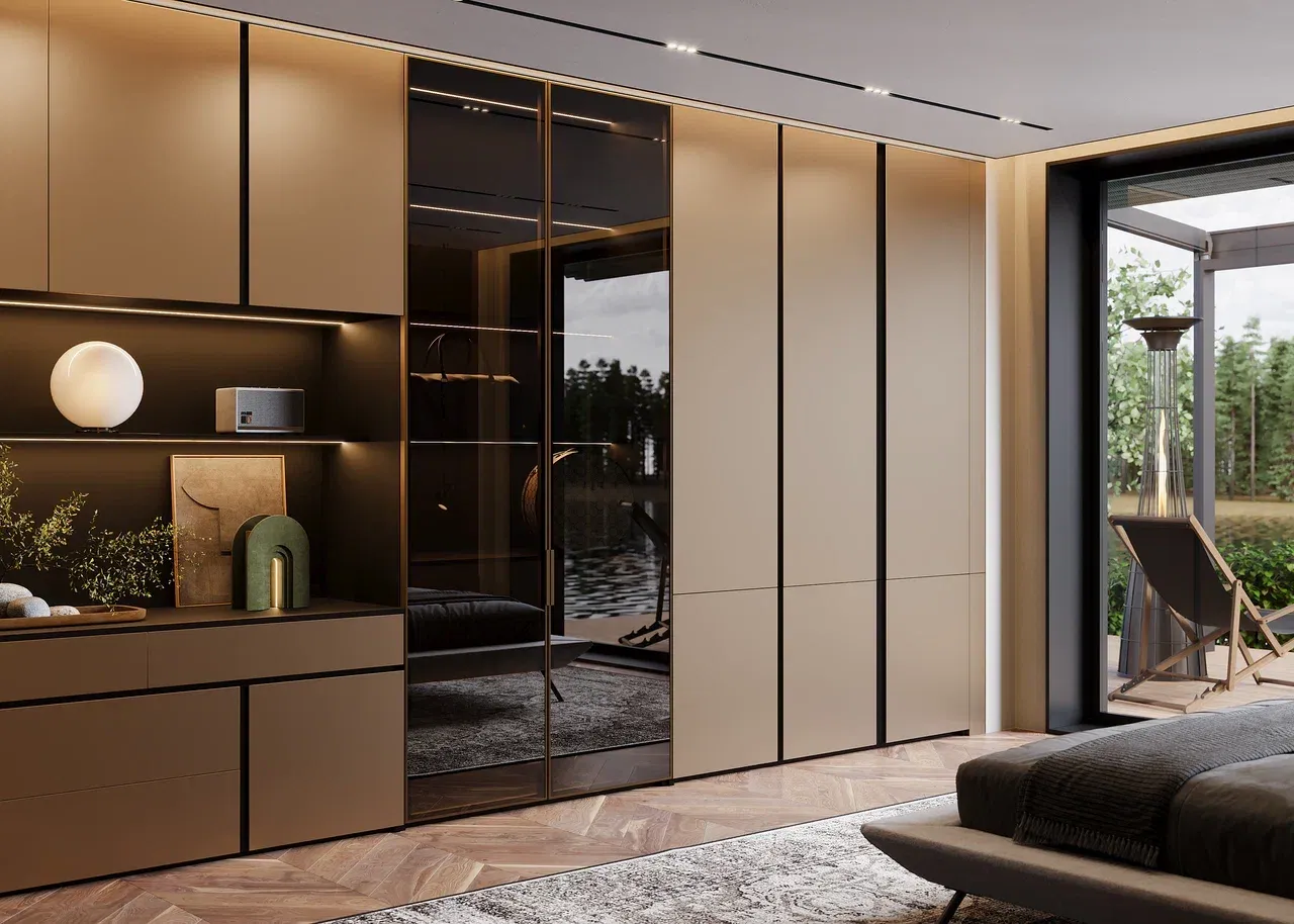 Шкаф распашной в металлизированной эмали (арт. Sd118), мебель на заказ MrDoors