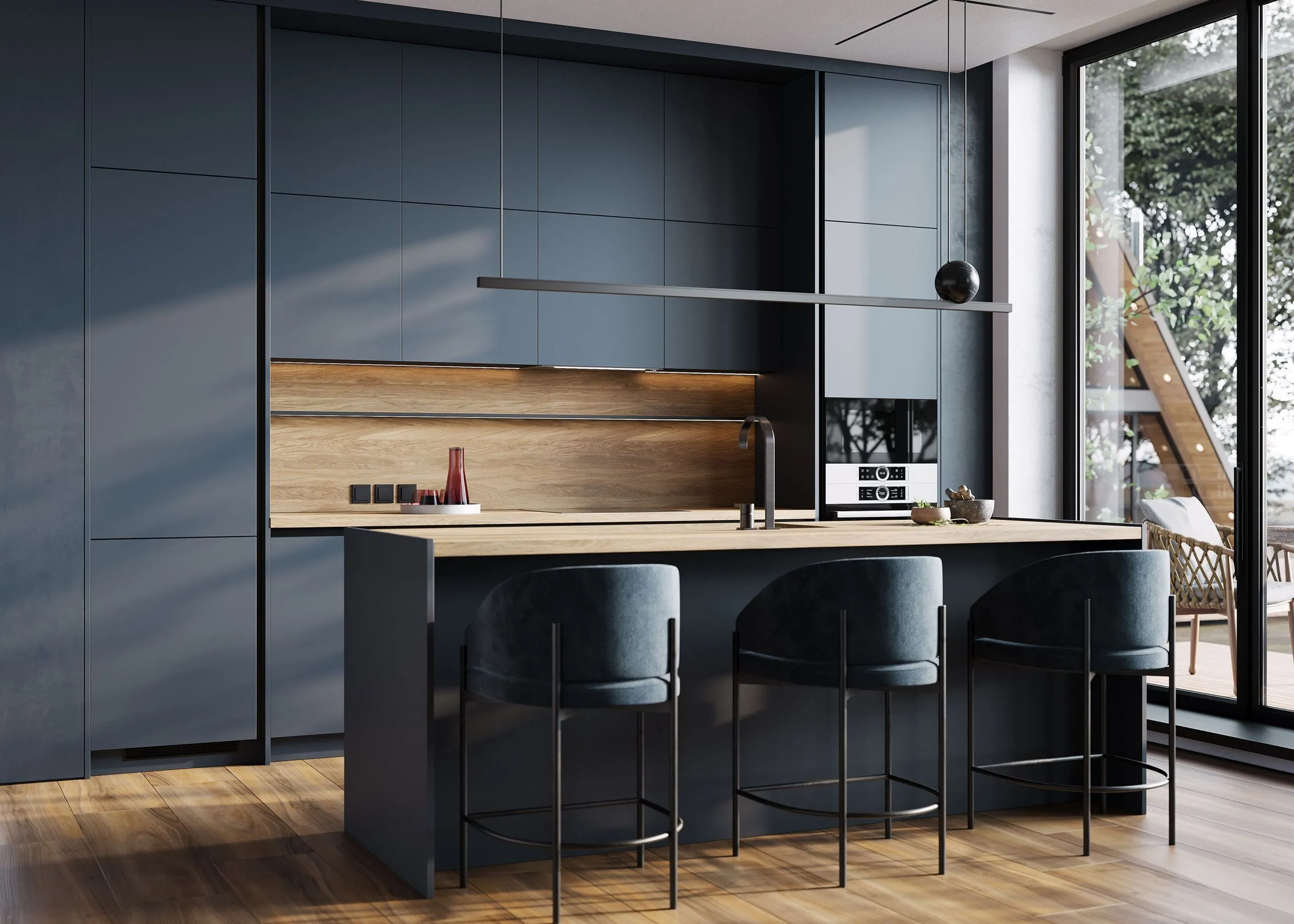 Кухня в стиле модерн в матовом покрытии (арт. Kit480), мебель на заказ MrDoors