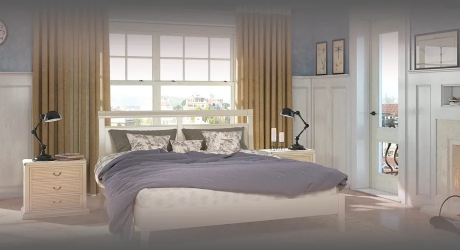 Как оформить окно в спальне