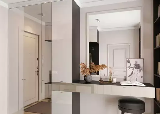 Прихожая с отделкой стеклом или зеркалом, мебель на заказ MrDoors