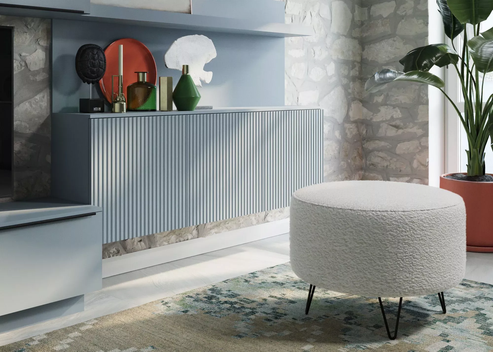 Пуф Ponte круглый на опорах (арт. lvr197)