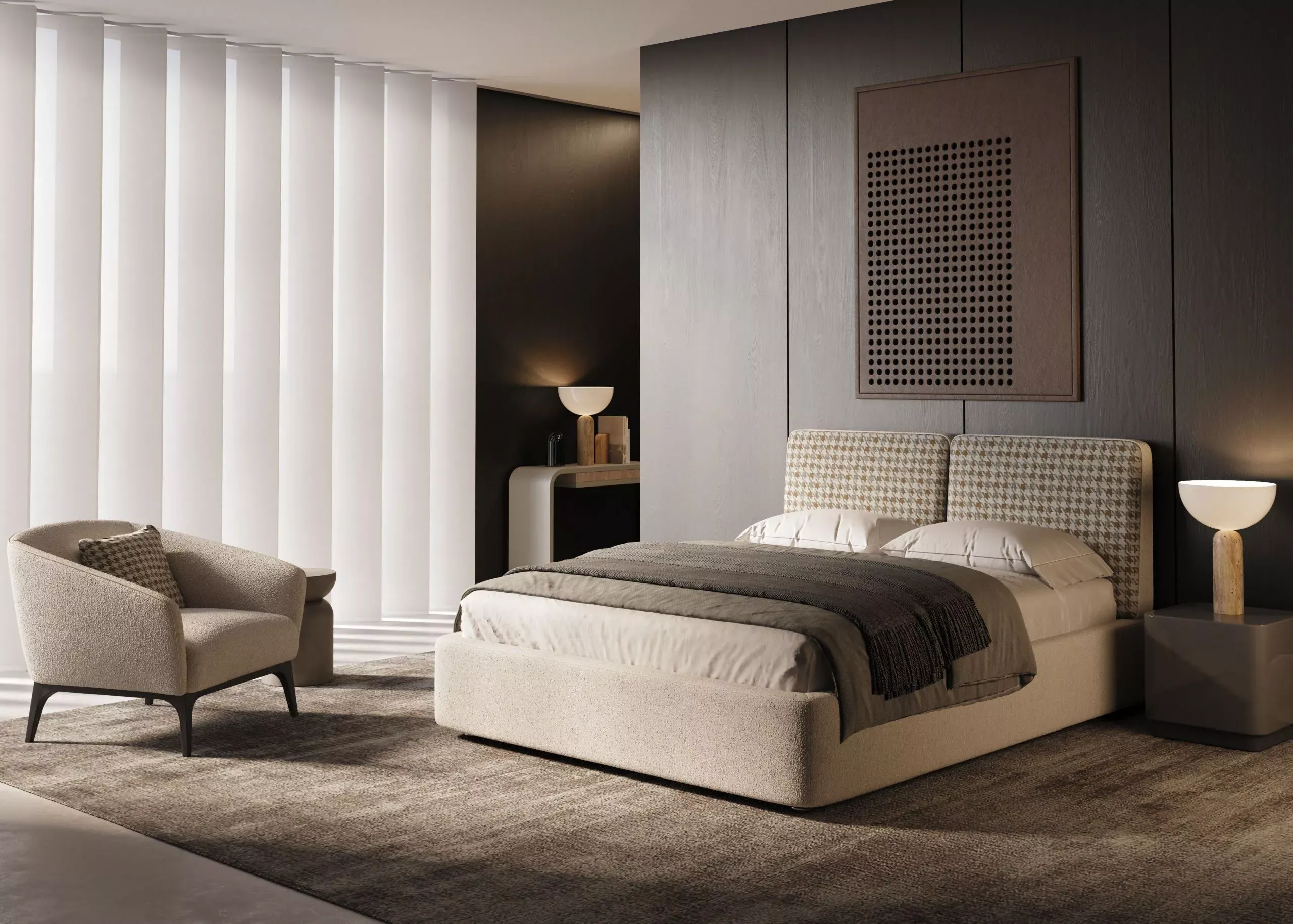 Спальня с кроватью Duo, белый (арт. Bdr150), мебель на заказ MrDoors