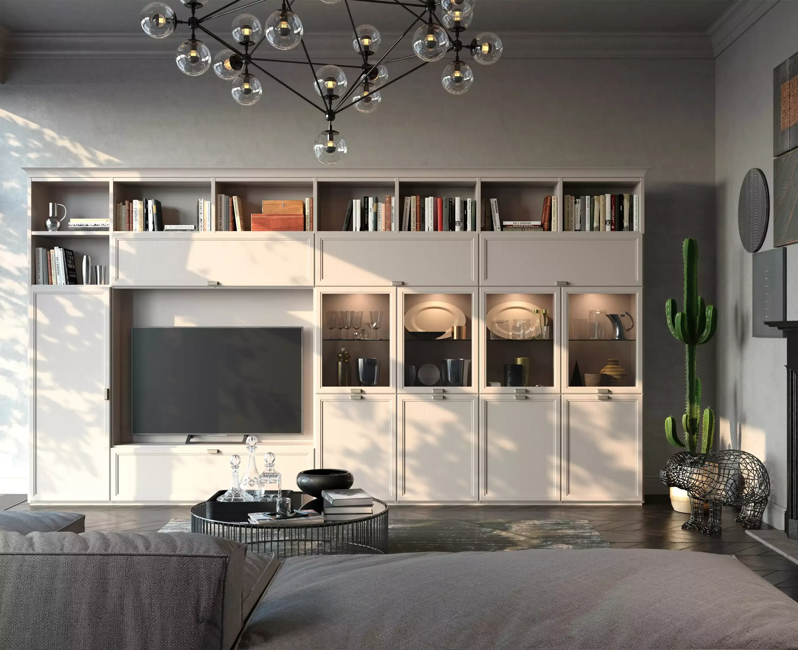 Фото гостиной в стиле Урбан из МДФ в пленке, мебель на заказ MrDoors