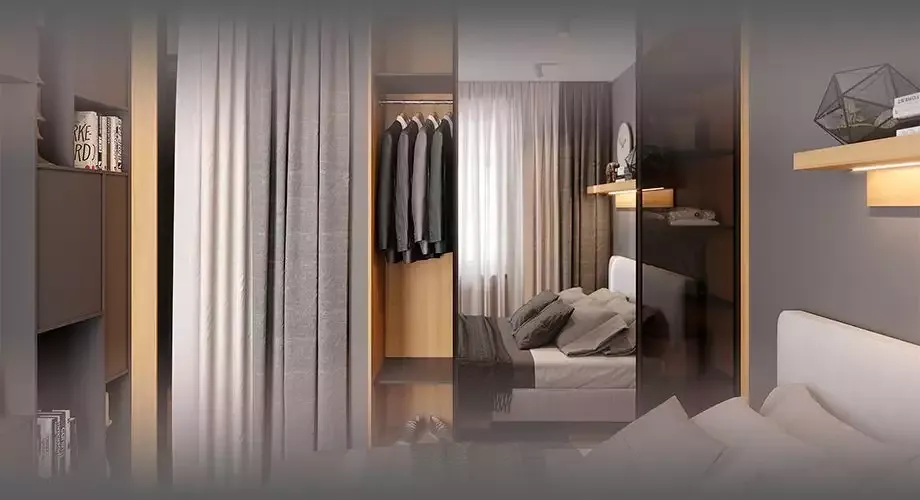 Дизайн шкафов-купе в спальню - 40 фото