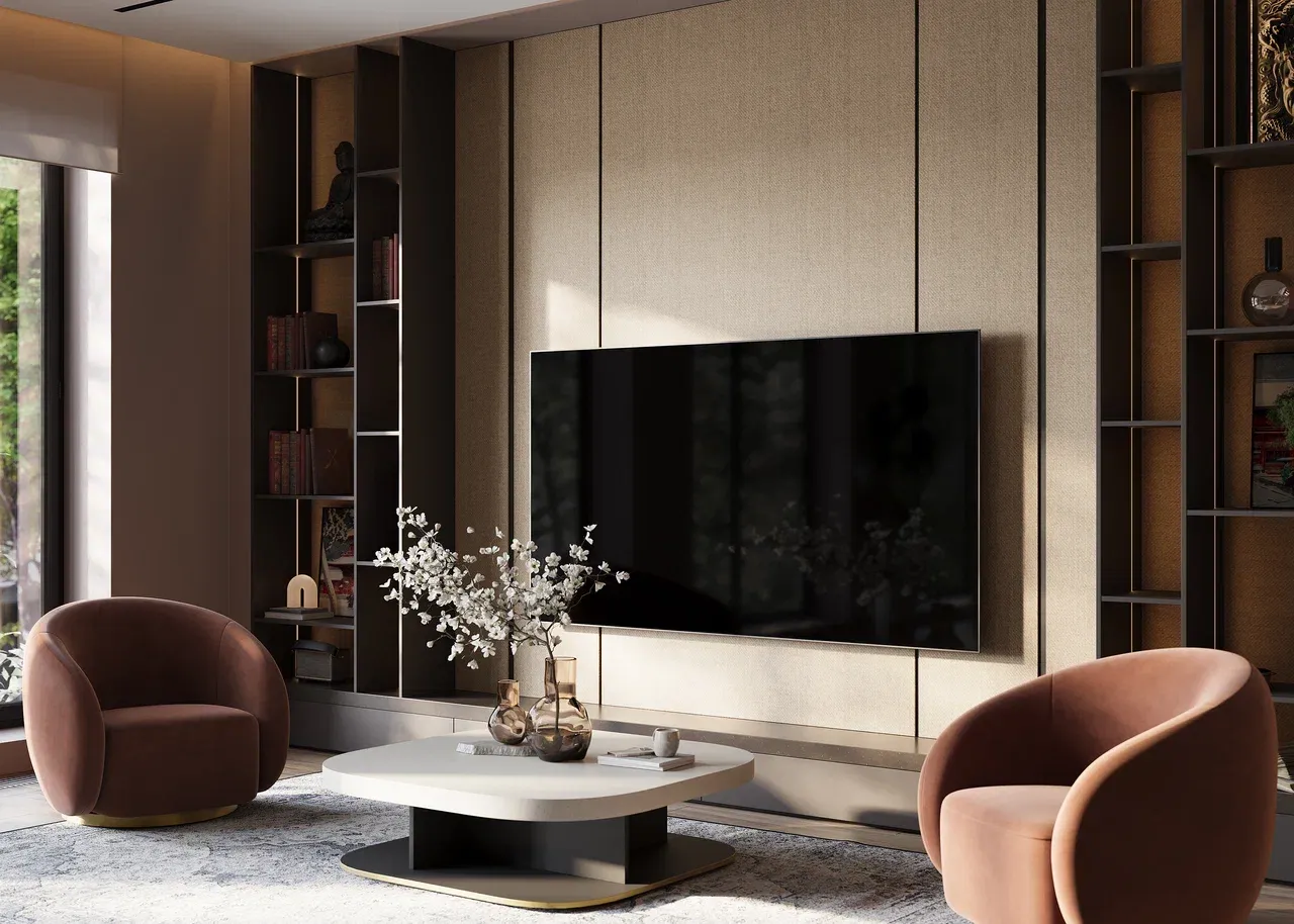 Гостиная в матовом покрытии в стиле модерн (арт. Lvr295), мебель на заказ MrDoors