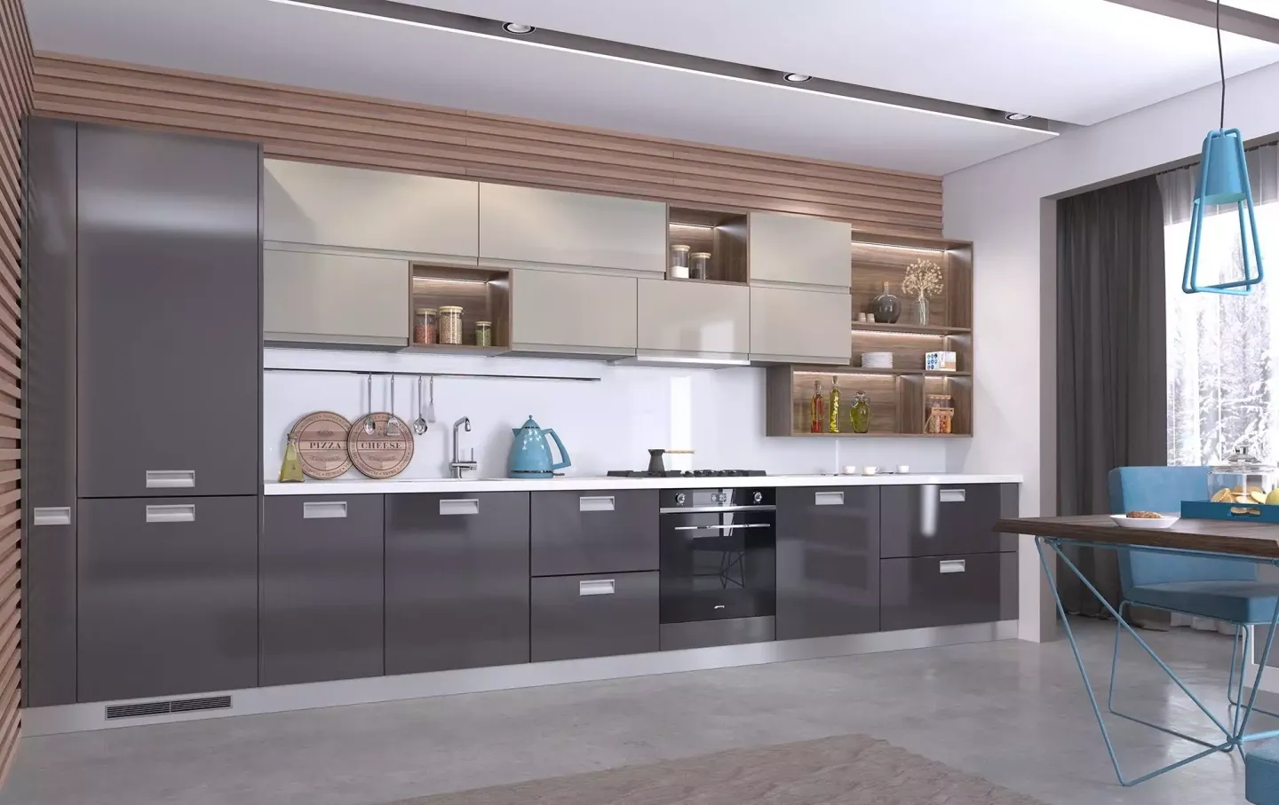 глянцевая кухня модерн