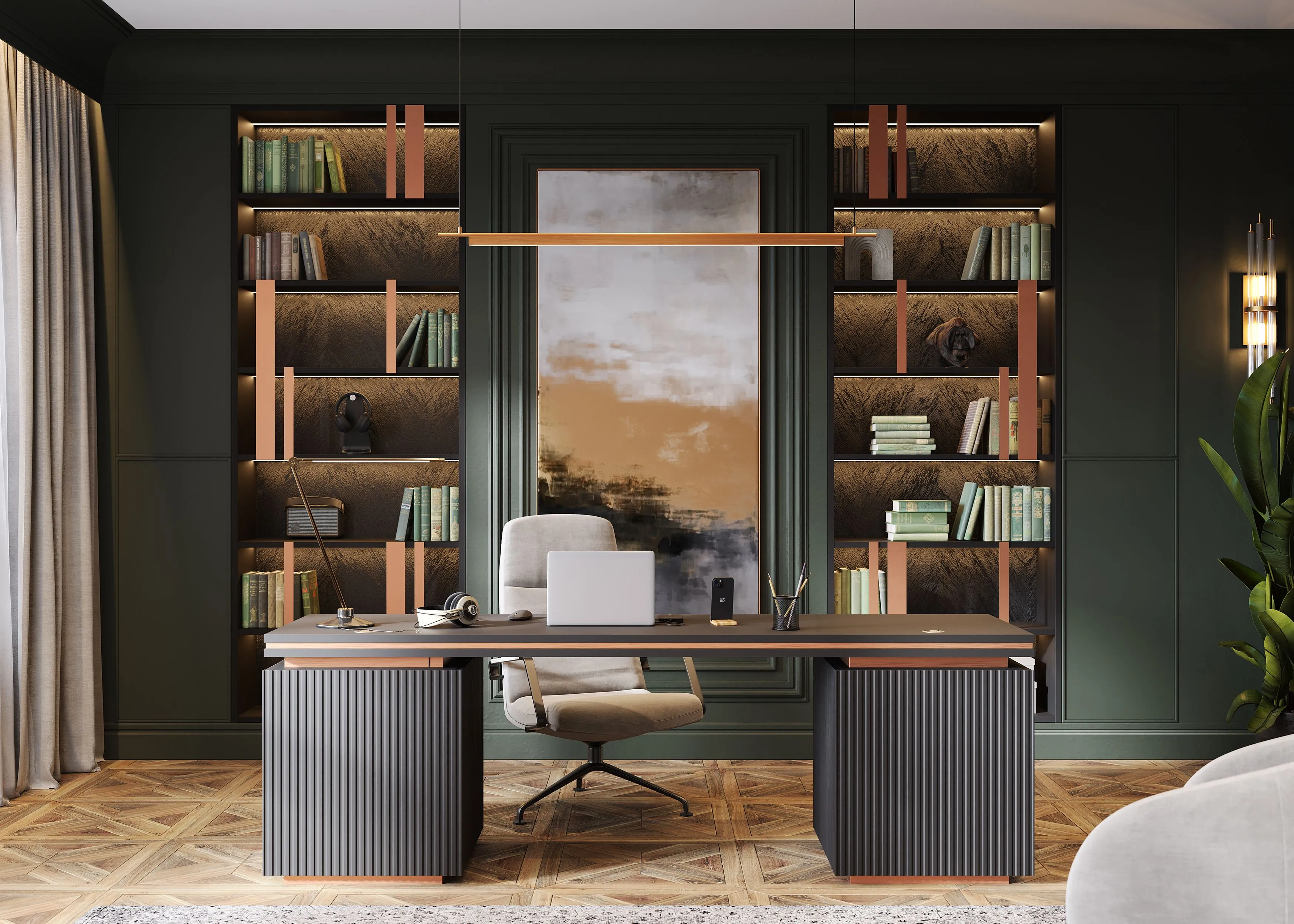 Кабинет, коллекция «Метрополитан» (арт. St114a), мебель на заказ MrDoors